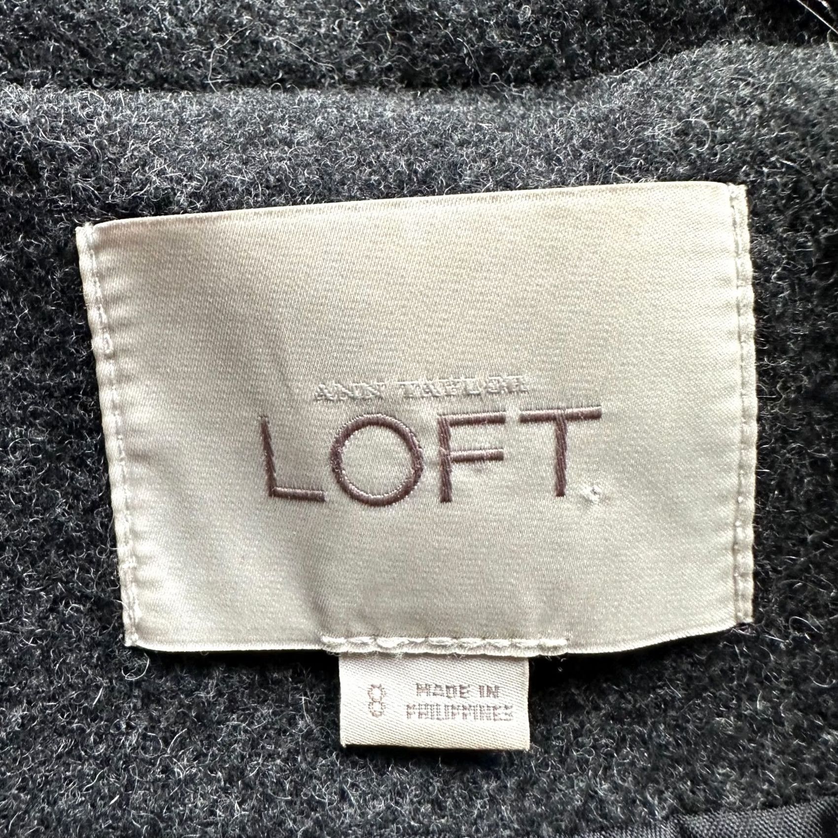 Ann Taylor Ann Taylor Loft Coat Womens 8 Wool Blend Long Sleeve Double Breast Dark Grey Buttons Size M / US 6-8 / IT 42-44 - 4 Thumbnail
