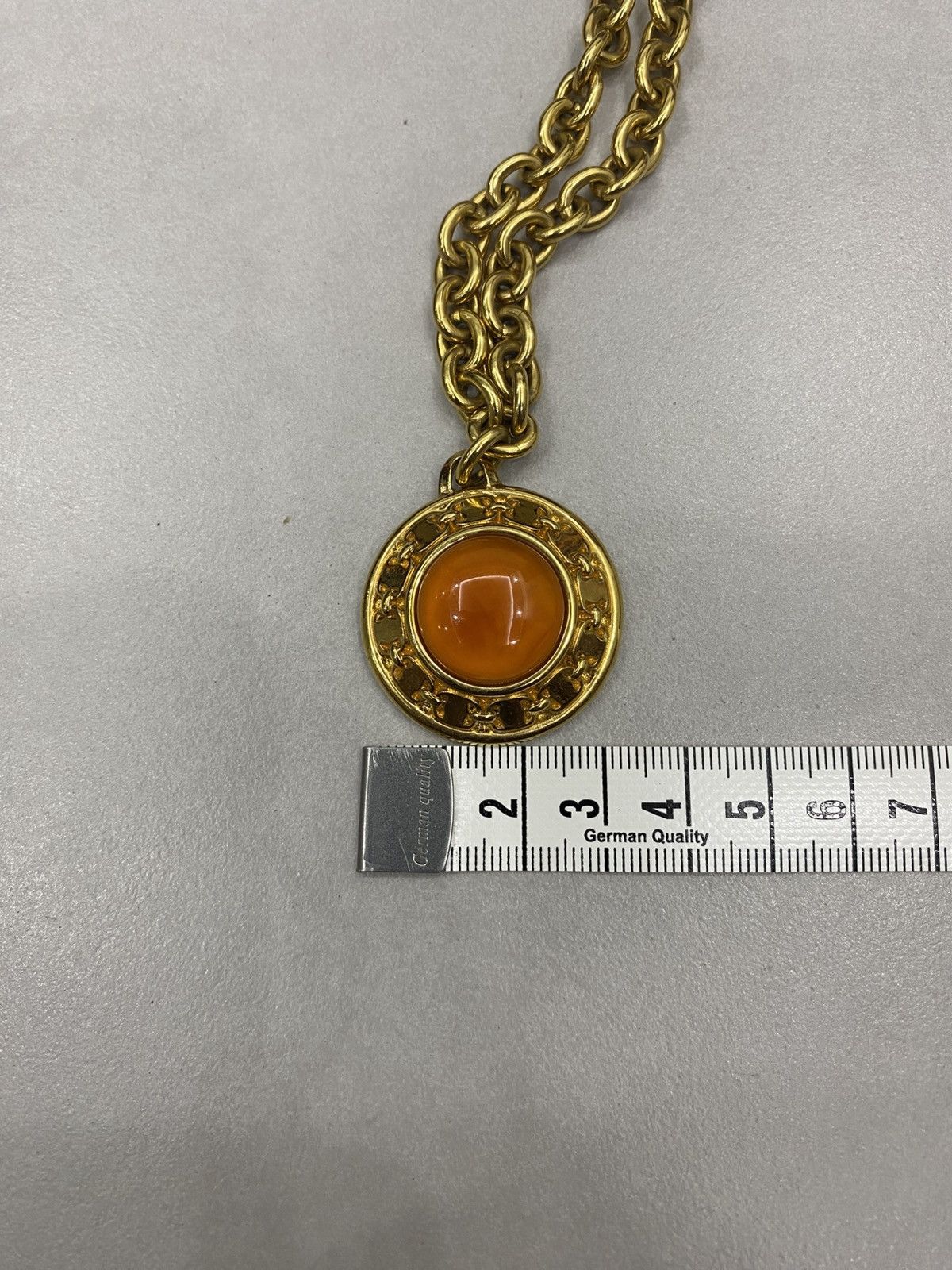 Salvatore Ferragamo Vtg Salvatore Ferragamo orange cabochon pendant necklace Size ONE SIZE - 7 Thumbnail