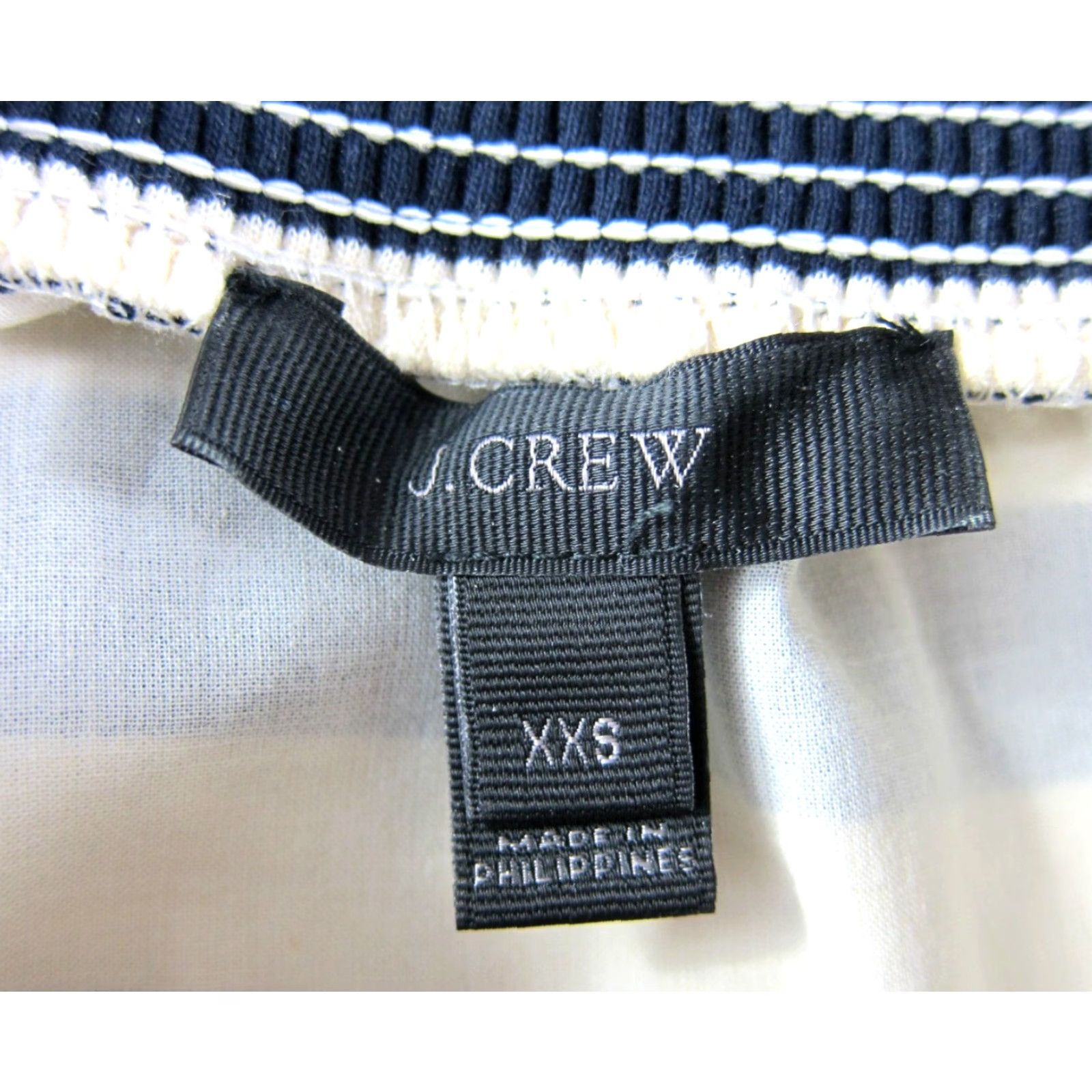 J.Crew J.CREW Navy Blue Ivory Stripe 3/4 Sleeve Off Shoulder Tunic Smock Dress XXS Womens Size XXS / US 00 / IT 34 - 3 Thumbnail