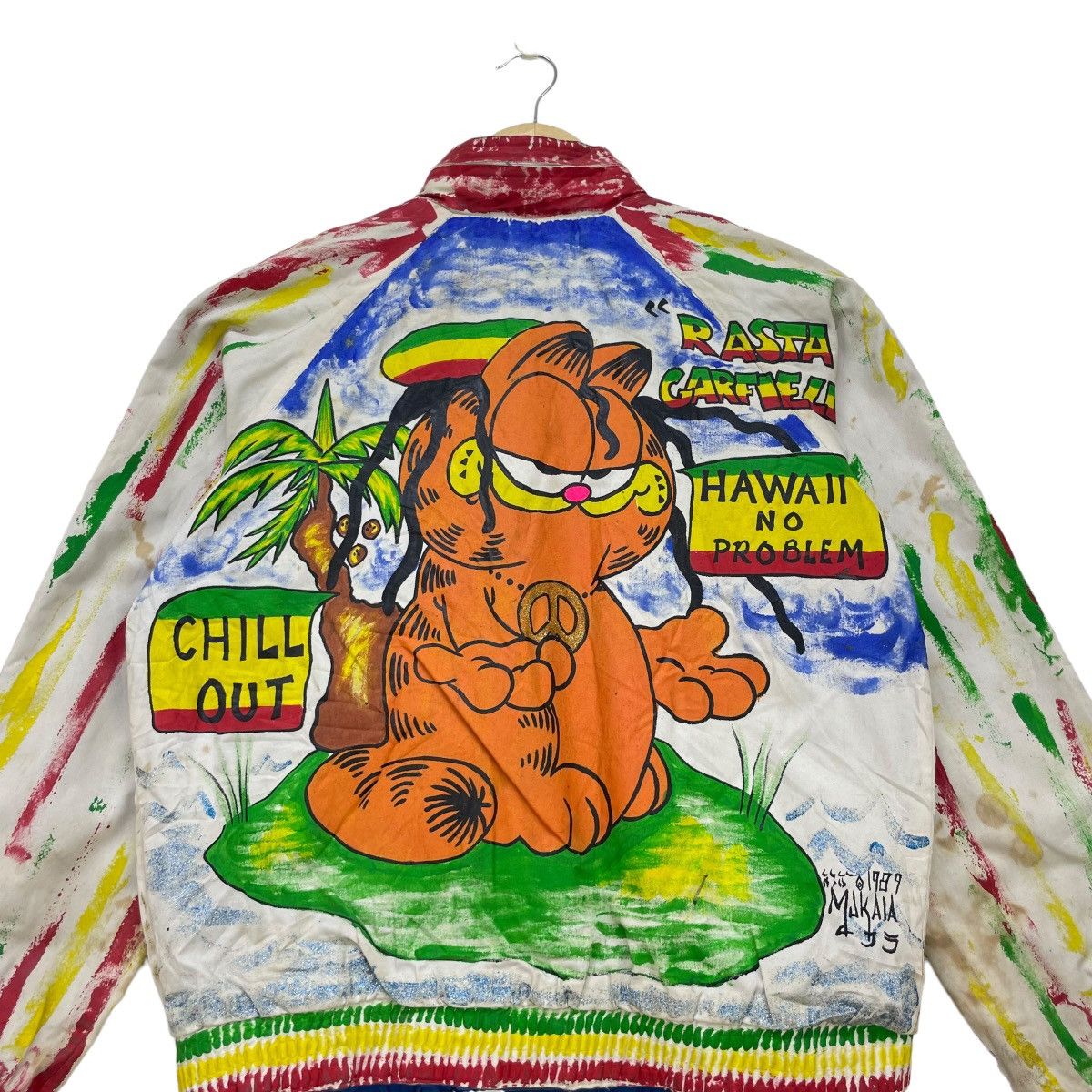 Handmade Custom Made Garfield Rastafari Bob Marley Jacket Size M / US 6-8 / IT 42-44 - 10 Thumbnail