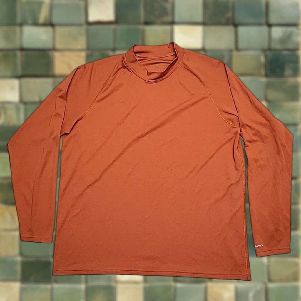 Rusty Simms Fishing Shirt Mens L Rust Orange Performance Waffle Long Sleeve TEE Size US L / EU 52-54 / 3 - 1 Thumbnail