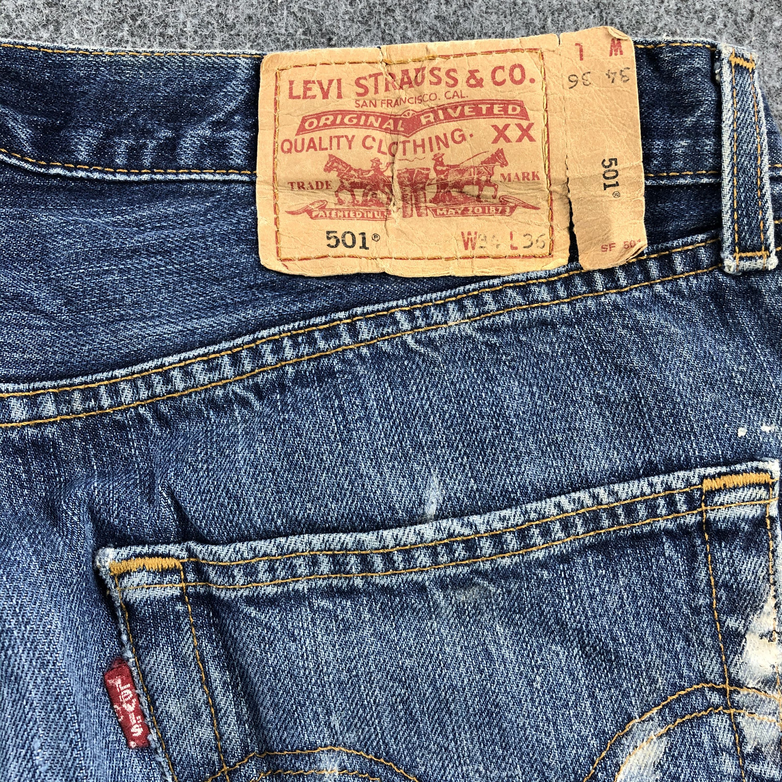 Levi's Vintage 90s Levis 501 Denim Jeans-JM982 Size US 34 / EU 50 - 7 Thumbnail