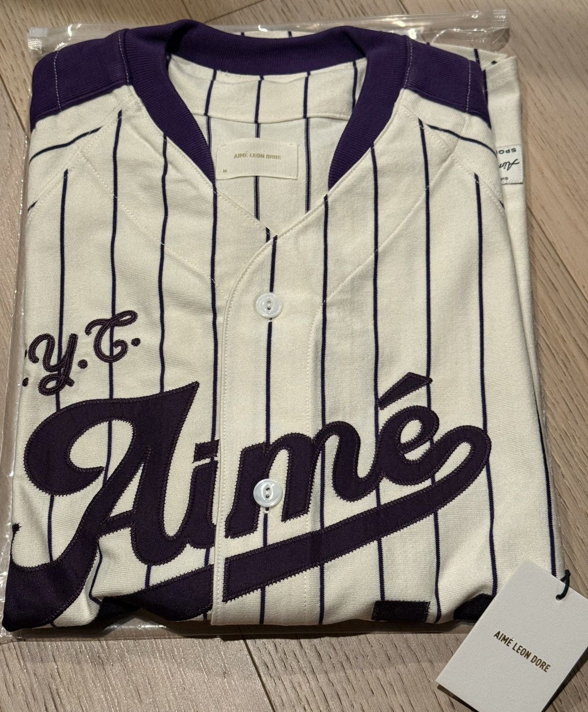 Aime Leon Dore ALD Aime Baseball Jersey Coconut Milk Medium Size US M / EU 48-50 / 2 - 1 Thumbnail