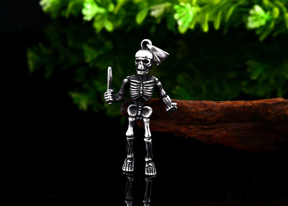 Jewelry Hell Skull Soldier Pendant Necklace Size ONE SIZE - 3 Thumbnail