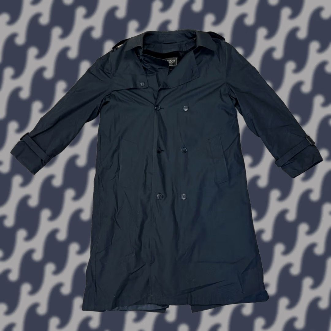 Vintage VINTAGE Botany 500 Navy Blue Trench Coat Jacket W/ Removable Winter Lining 44 L Navy Blue Coat Unisex Adults Mens Womens Tall L 44 Long Trench Coat Size M / US 6-8 / IT 42-44 - 1 Thumbnail