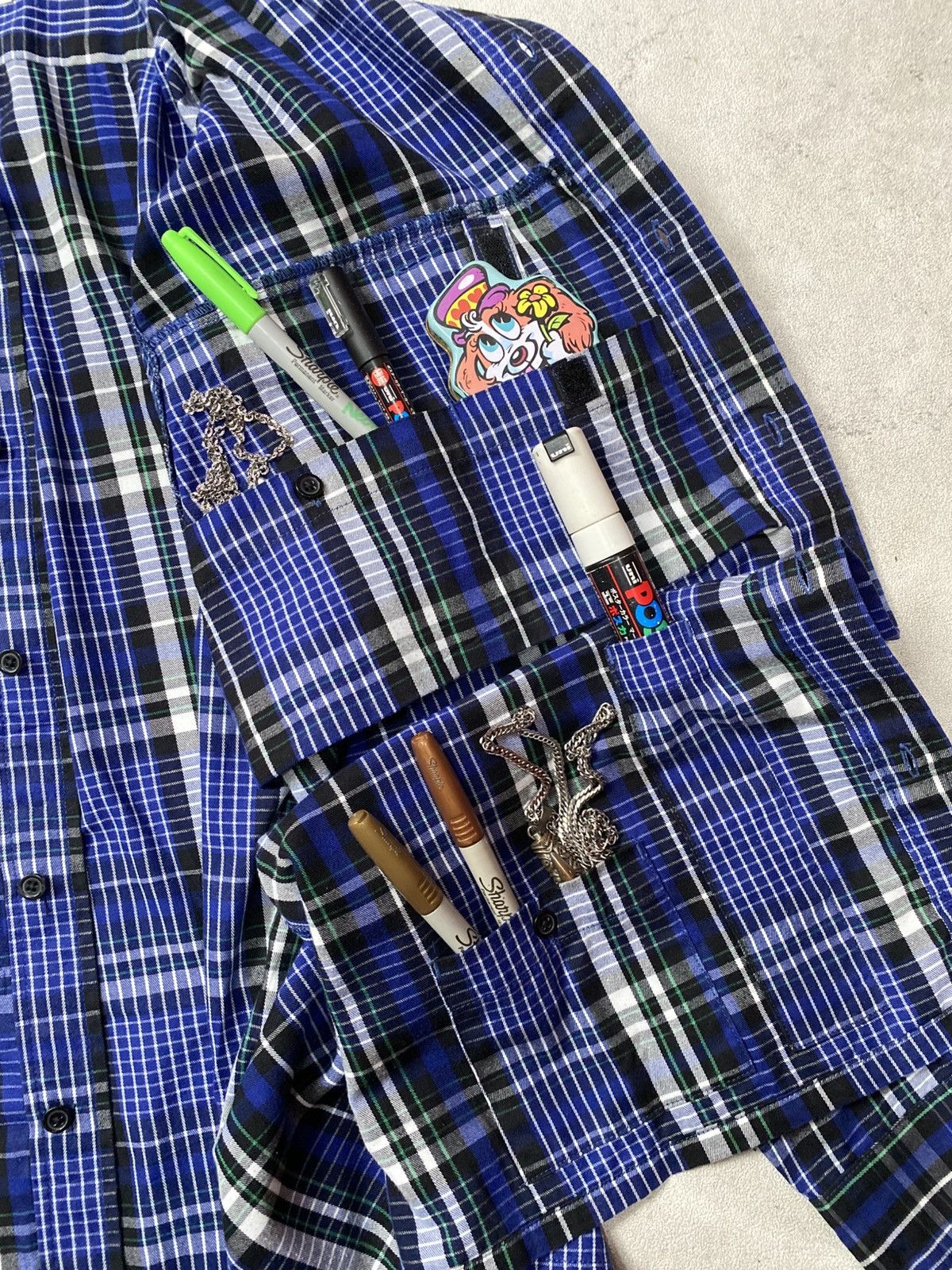Japanese Brand B.C Factory Plaid Flannel Multipocket L/S Outershirt Size US L / EU 52-54 / 3 - 9 Thumbnail