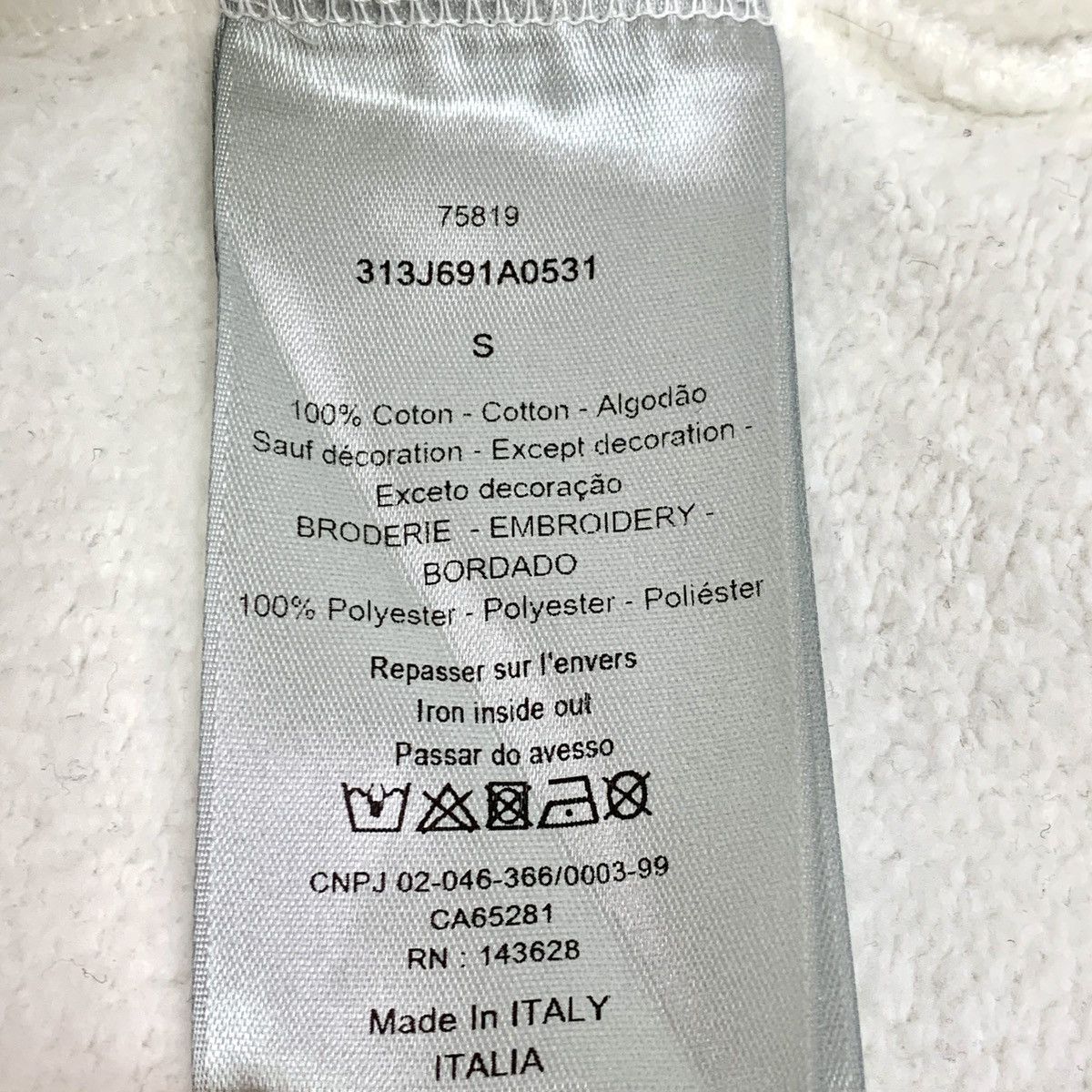 Dior Dior White Letter Embroidered Cotton Hooded Sweatshirt K26WX Size US S / EU 44-46 / 1 - 8 Thumbnail