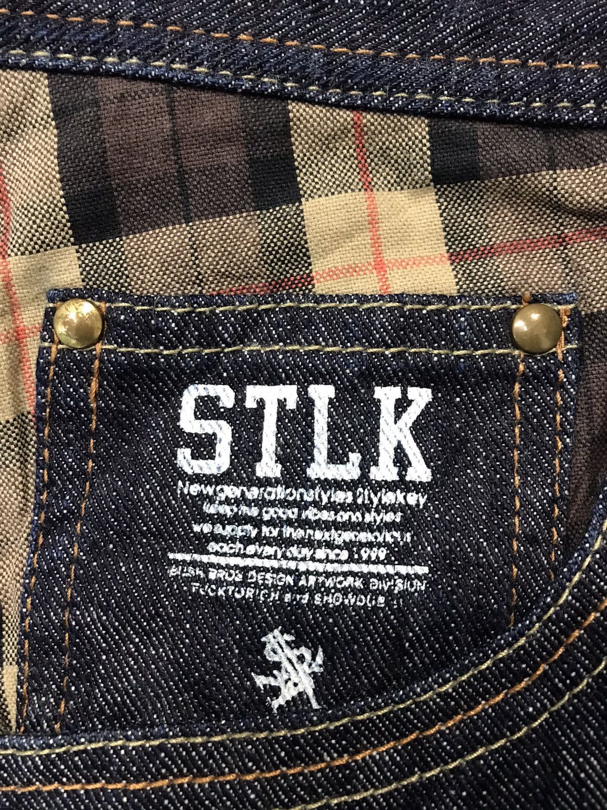 Japanese Brand New Generation Style Keyes Plaid Check Printed Denim Jean Size US 36 / EU 52 - 9 Thumbnail