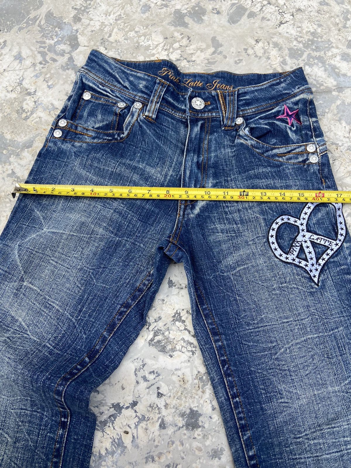 Japanese Brand VTG Y2K Pink latte denim flare pants women Size 25" / US 0 / IT 36 - 11 Thumbnail