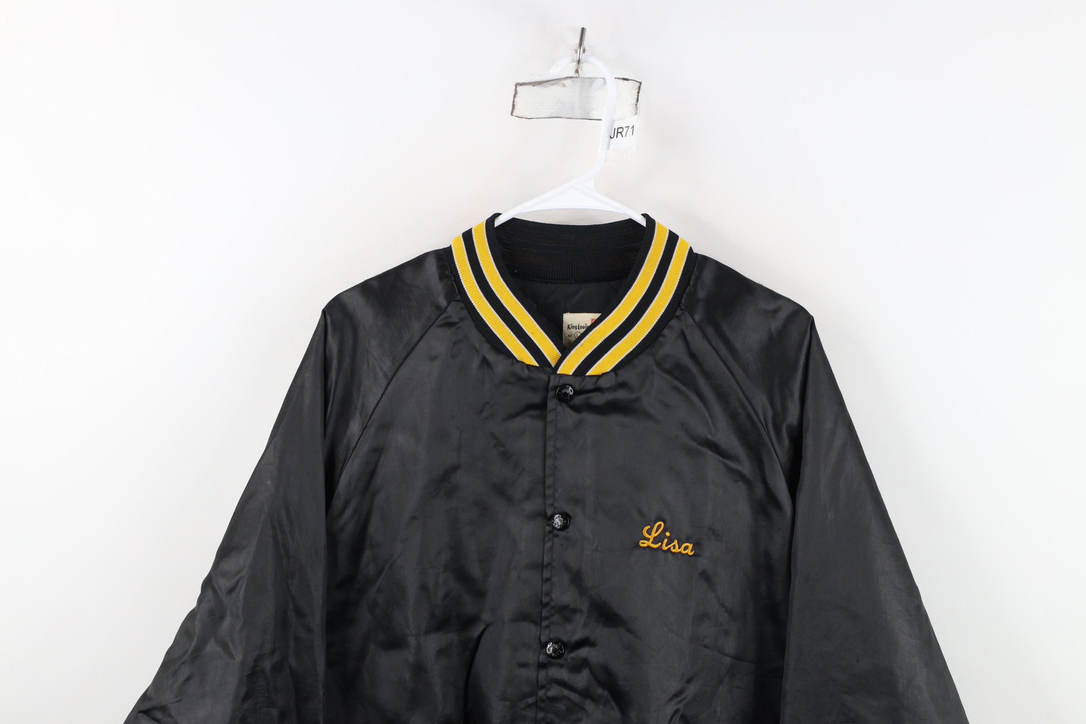 Vintage Vintage 80s American Tap Beer Satin Bomber Jacket Black USA Size L / US 10 / IT 46 - 2 Thumbnail