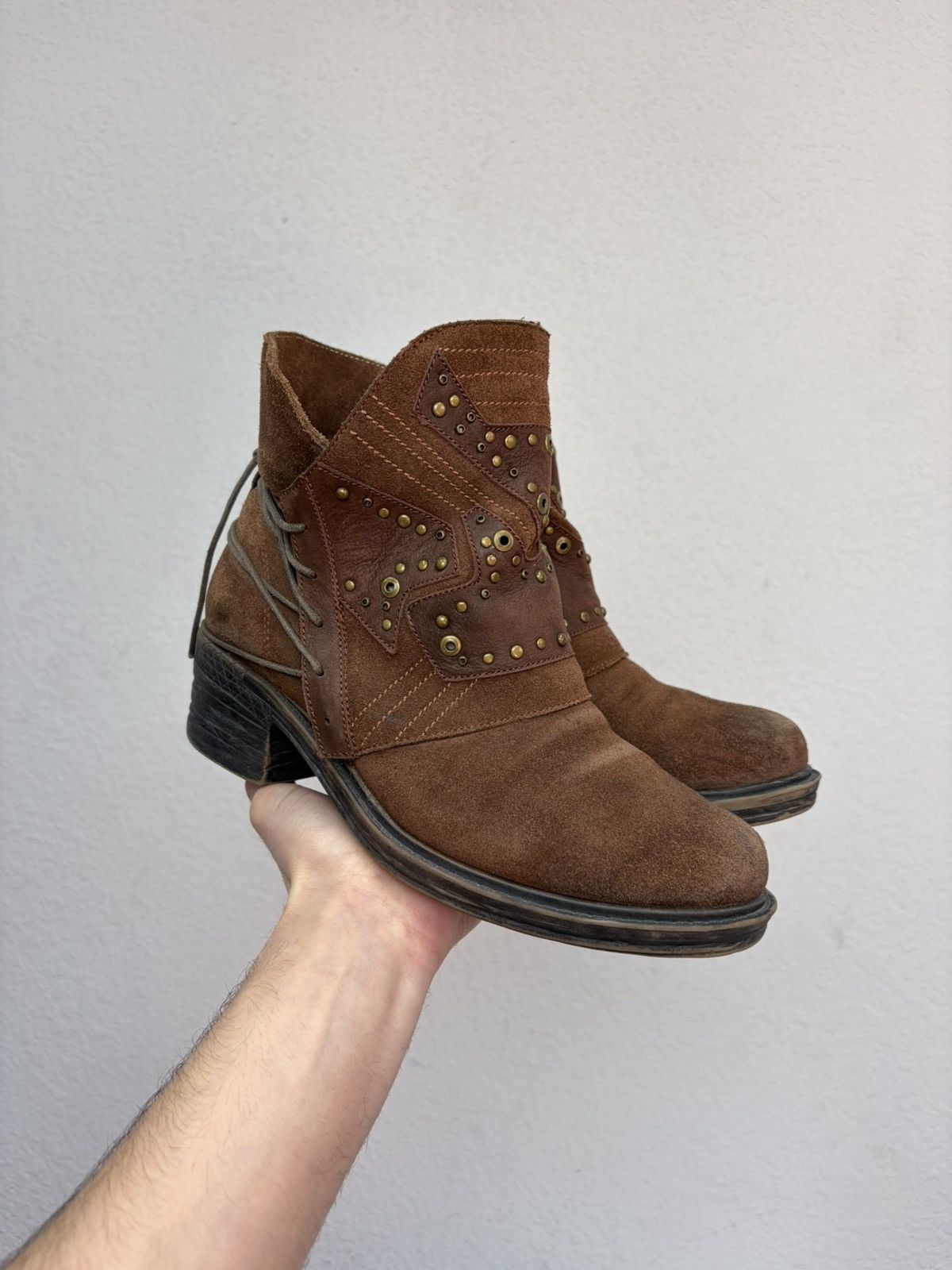 Hedi Slimane Vintage Y2K Black Leather Side Zip Boots Guidi Marsell Style Size US 7 / EU 40 - 2 Thumbnail