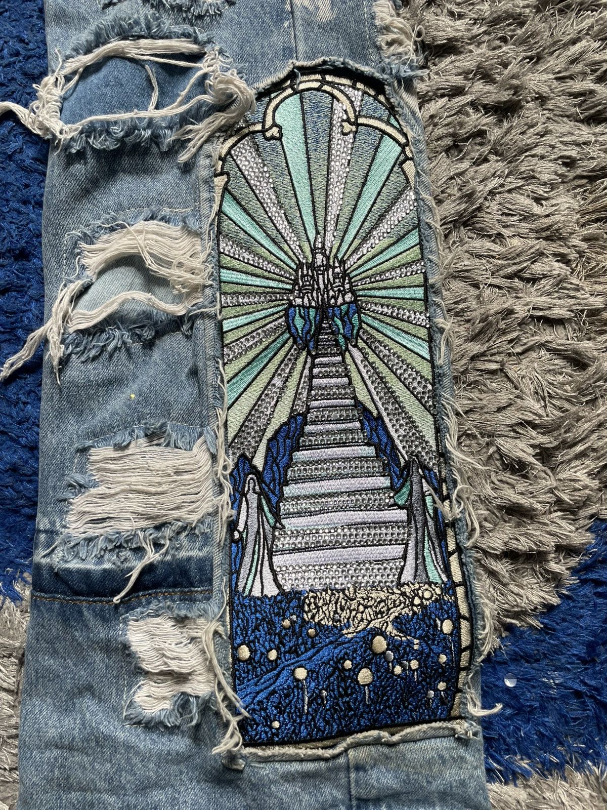 Who Decides War (SOLD) Who Decides War Final Destination Patch Crystal Denim Size US 28 / EU 44 - 2 Thumbnail