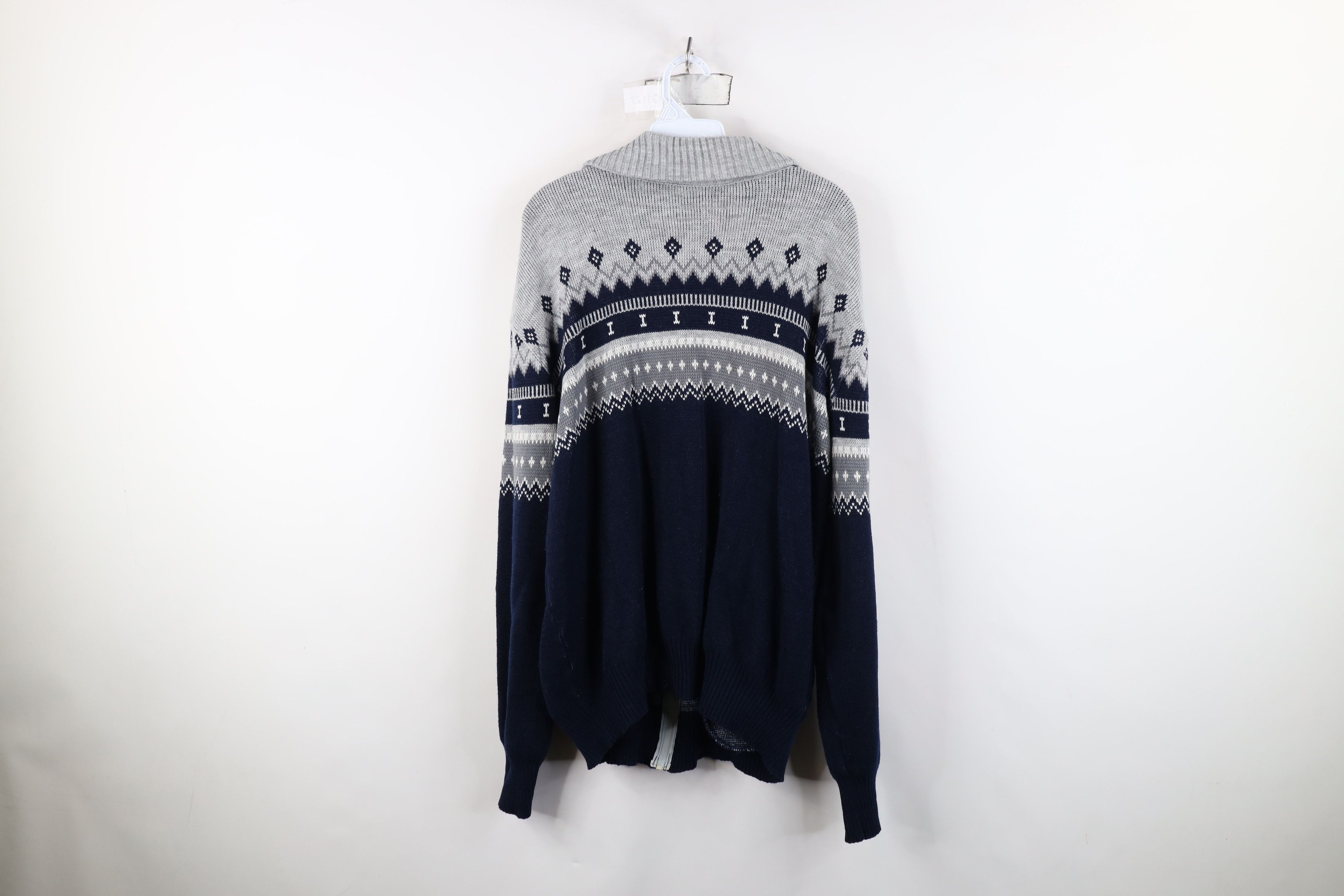 Vintage Vintage 70s Streetwear Fair Isle Full Zip Cardigan Sweater Size US XXL / EU 58 / 5 - 13 Thumbnail