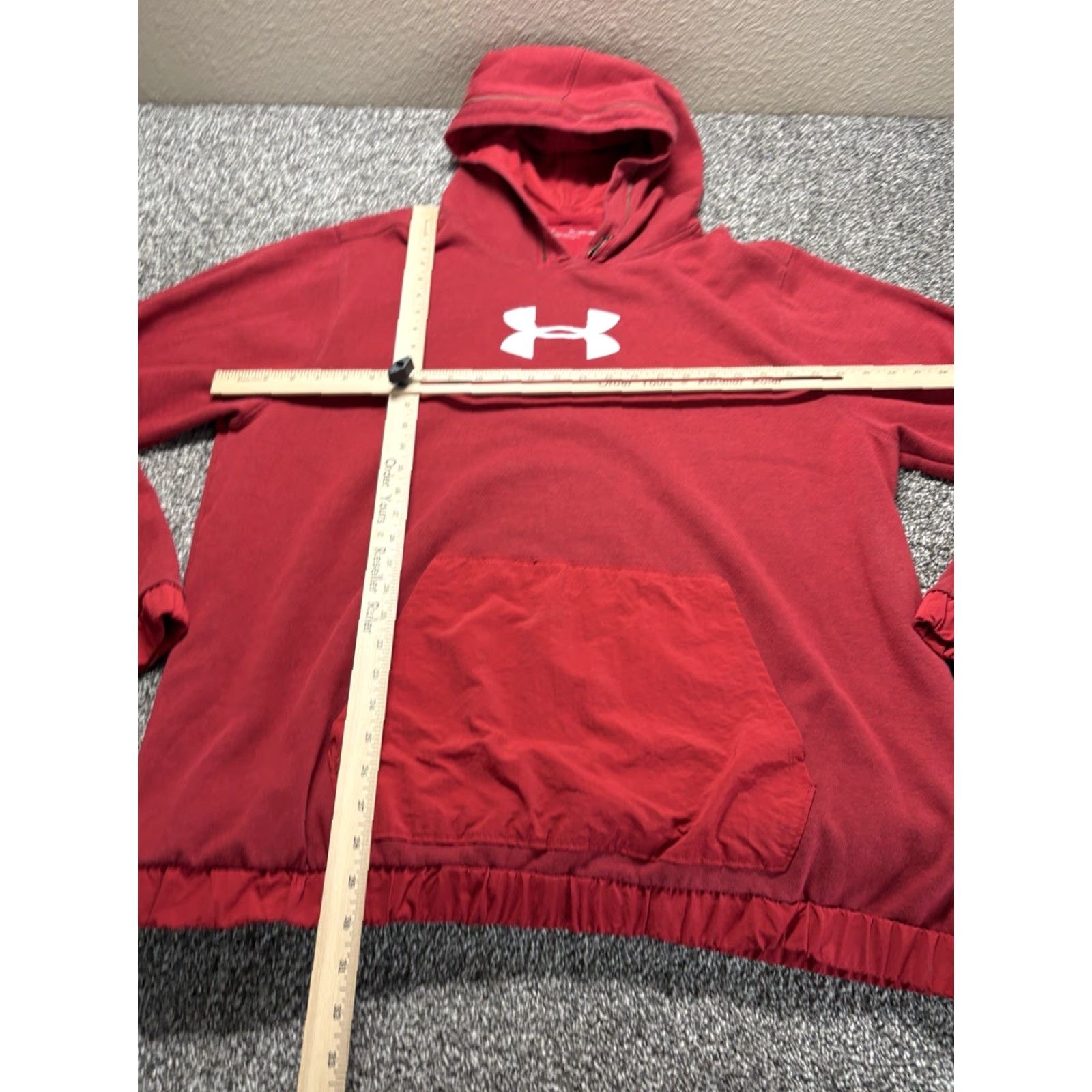Under Armour Under Armour Hoodie Mens 3XL Red Zip Hood Loose Stretch UM1442 Kangaroo Pocket Pockets Logo Sports Pullover Hoodie Mens Red 3XL Size US XXL / EU 58 / 5 - 5 Thumbnail