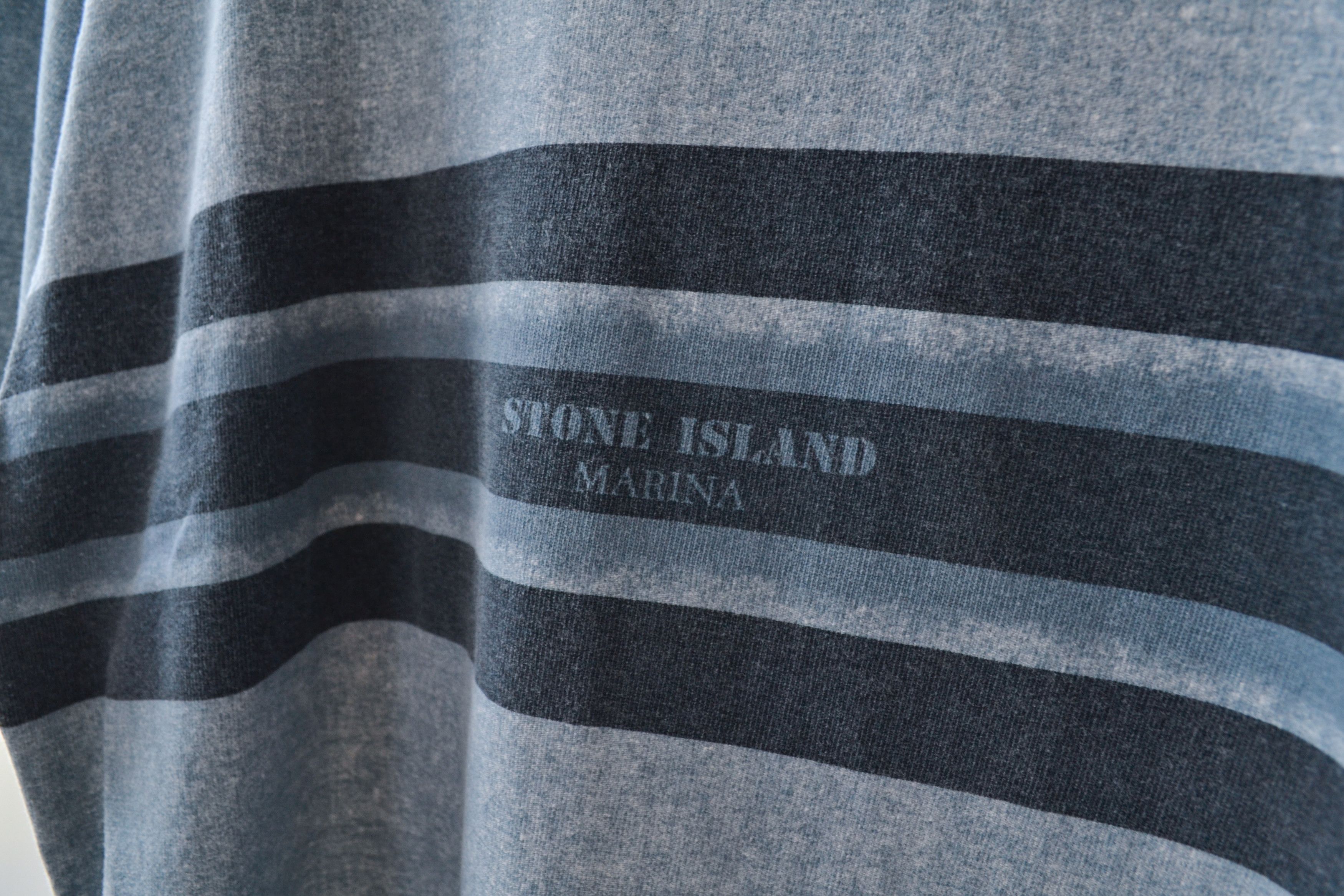 Stone Island STONE ISLAND T Shirt Striped MARINA Print Logo 1995 Blue Size US L / EU 52-54 / 3 - 7 Thumbnail