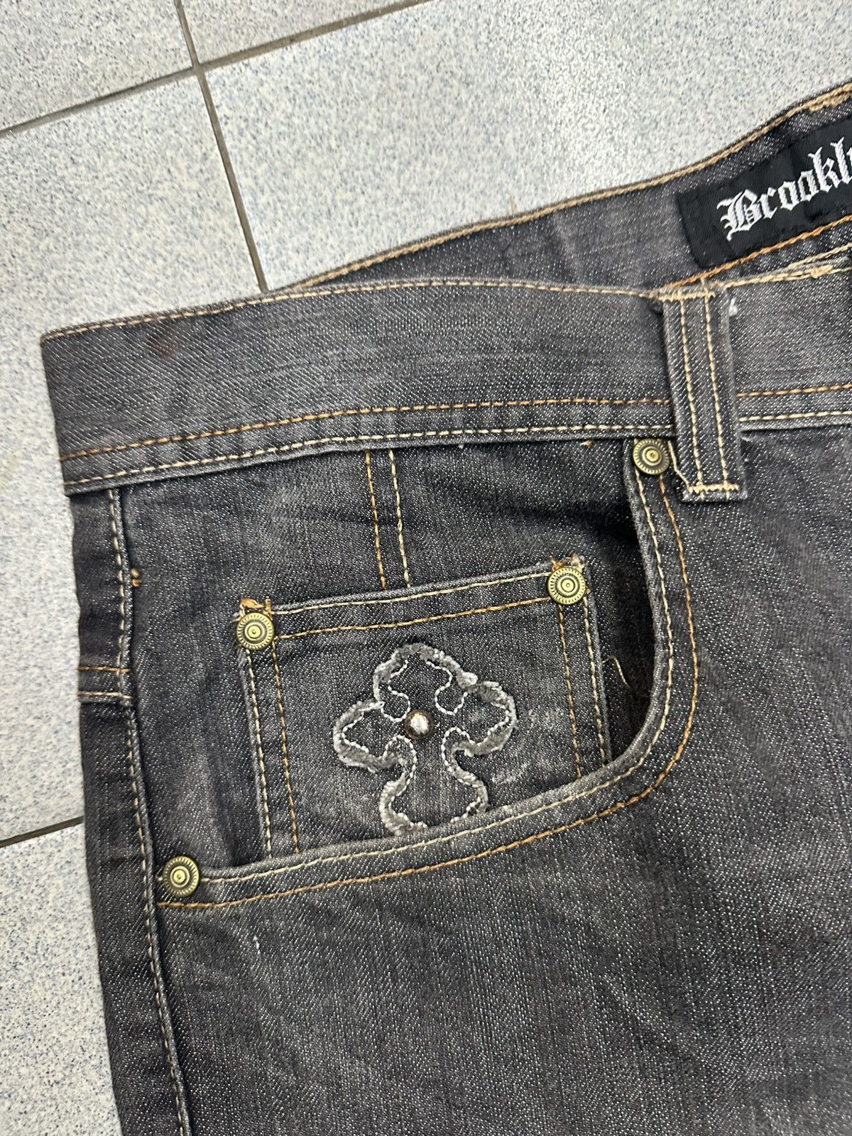 Japanese Brand VTG CROSS Like Chrome Hearts Brooklyn Express Denim Pants Size US 36 / EU 52 - 11 Thumbnail