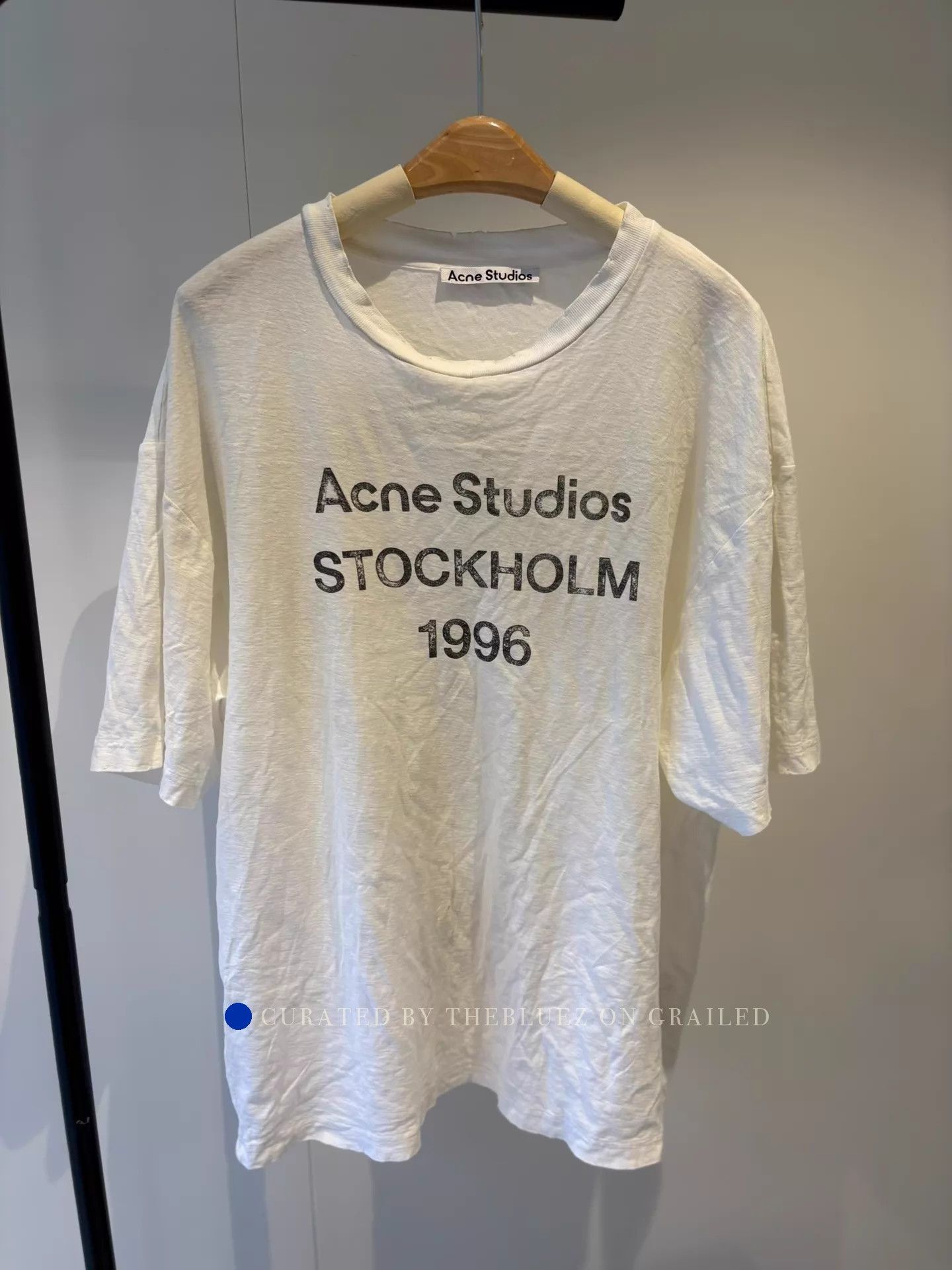 Acne Studios Distressed Logo White Short Sleeve Tee Size US S / EU 44-46 / 1 - 1 Thumbnail