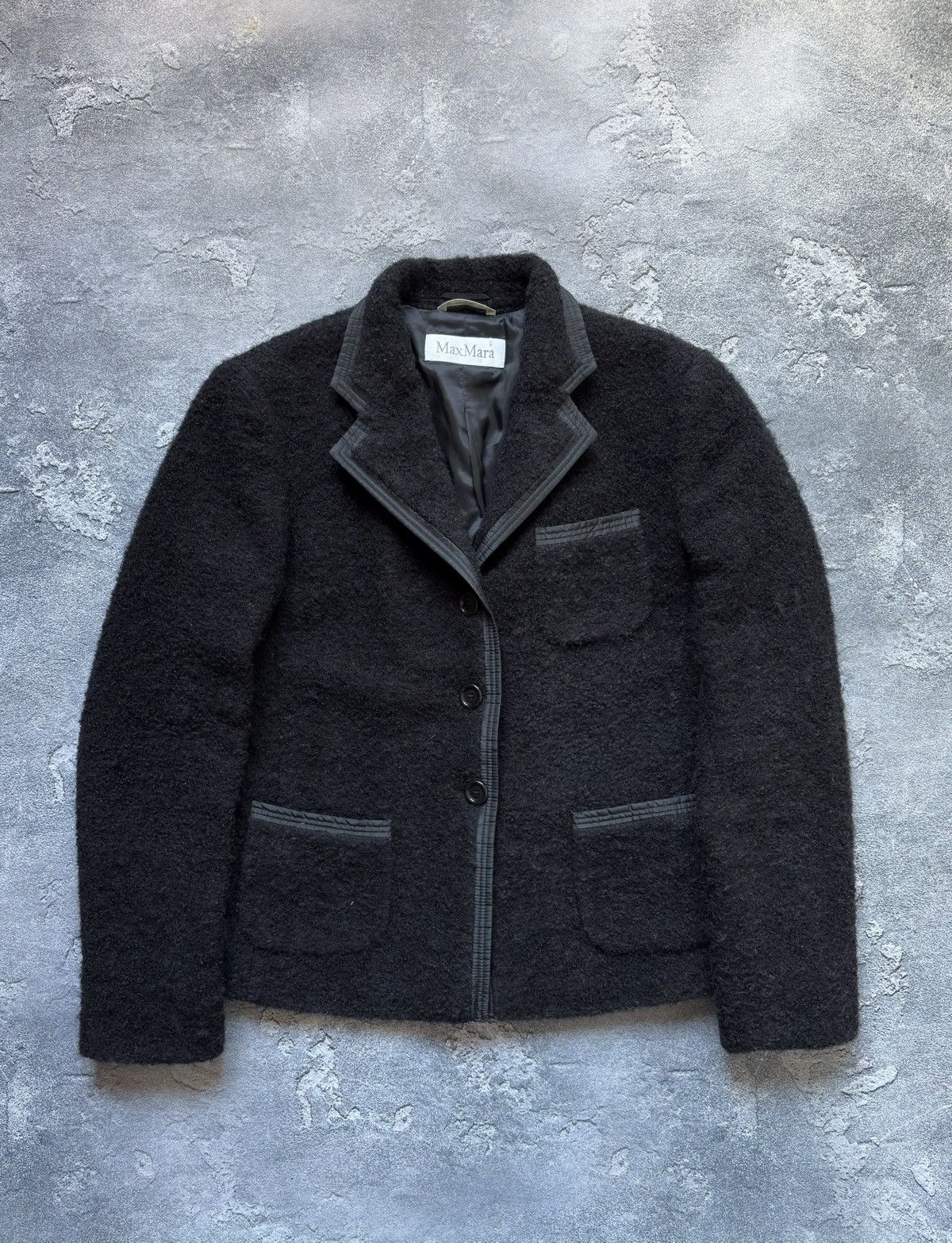 Max Mara Vintage Max Mara Luxury Mohair Black Blazer Jacket Size L / US 10 / IT 46 - 1 Thumbnail