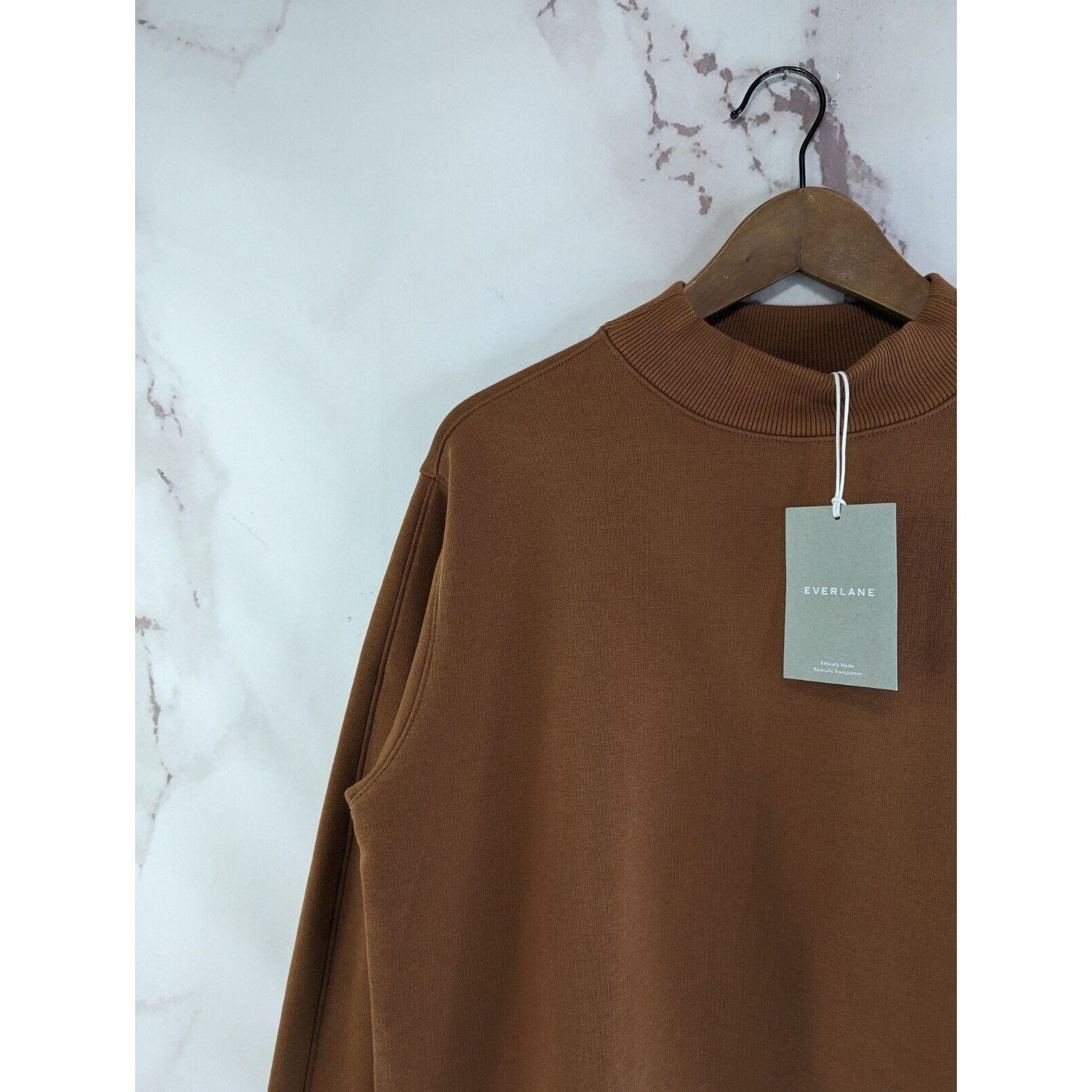 Everlane Everlane Sweatshirt Women XS Cocoa Mock Fleece Pullover Size XS / US 0-2 / IT 36-38 - 2 Thumbnail