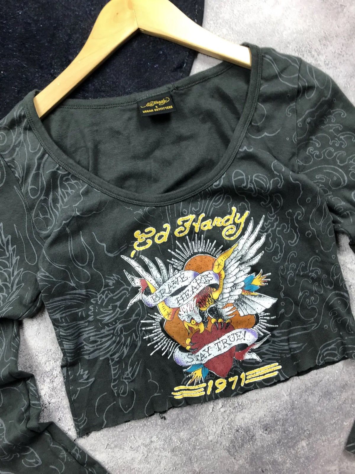 Ed Hardy ED HARDY x URBAN OUTFITTERS Long Sleeve Punk Y2k Streetwear Size S / US 4 / IT 40 - 4 Thumbnail