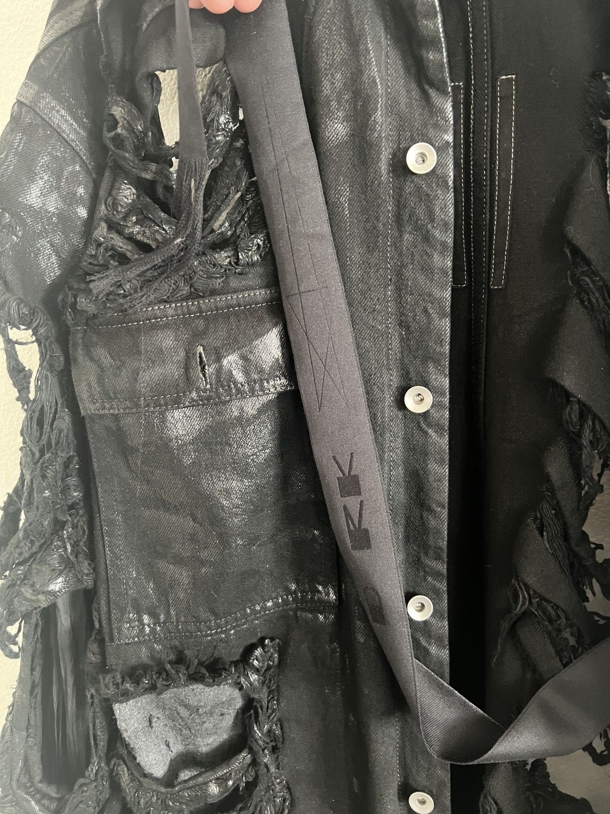 Rick Owens Drkshdw Rick Owens Strobe Oversized Distressed Coated-Jacket $2120 Size US S / EU 44-46 / 1 - 10 Thumbnail