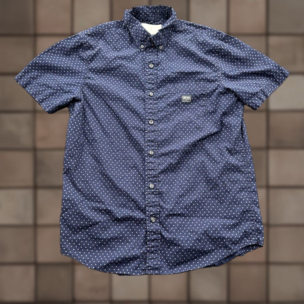 Vintage Denim & Supply Ralph Lauren Shirt Men Medium Blue Button-Down Stars All Over Size US M / EU 48-50 / 2 - 1 Thumbnail