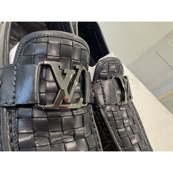 Louis Vuitton Louis Vuitton Monte Carlo Loafers in Woven Black Leather Siz Size US 10 / EU 43 - 5 Thumbnail