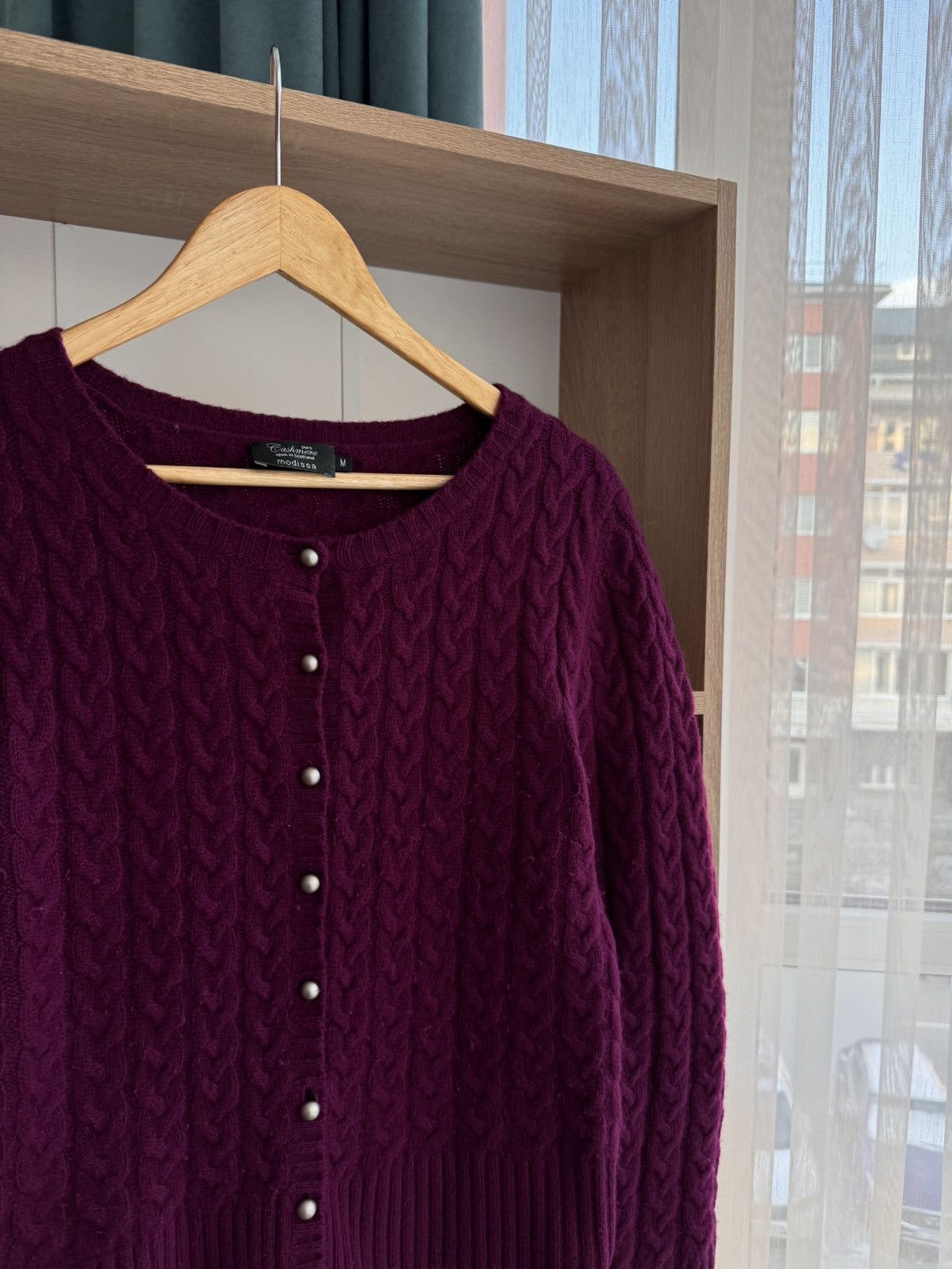 Dale Of Norway × Vintage Vintage Modissa Purple Cable Knit Scotland Cashemere Cardiga Size M / US 6-8 / IT 42-44 - 2 Thumbnail