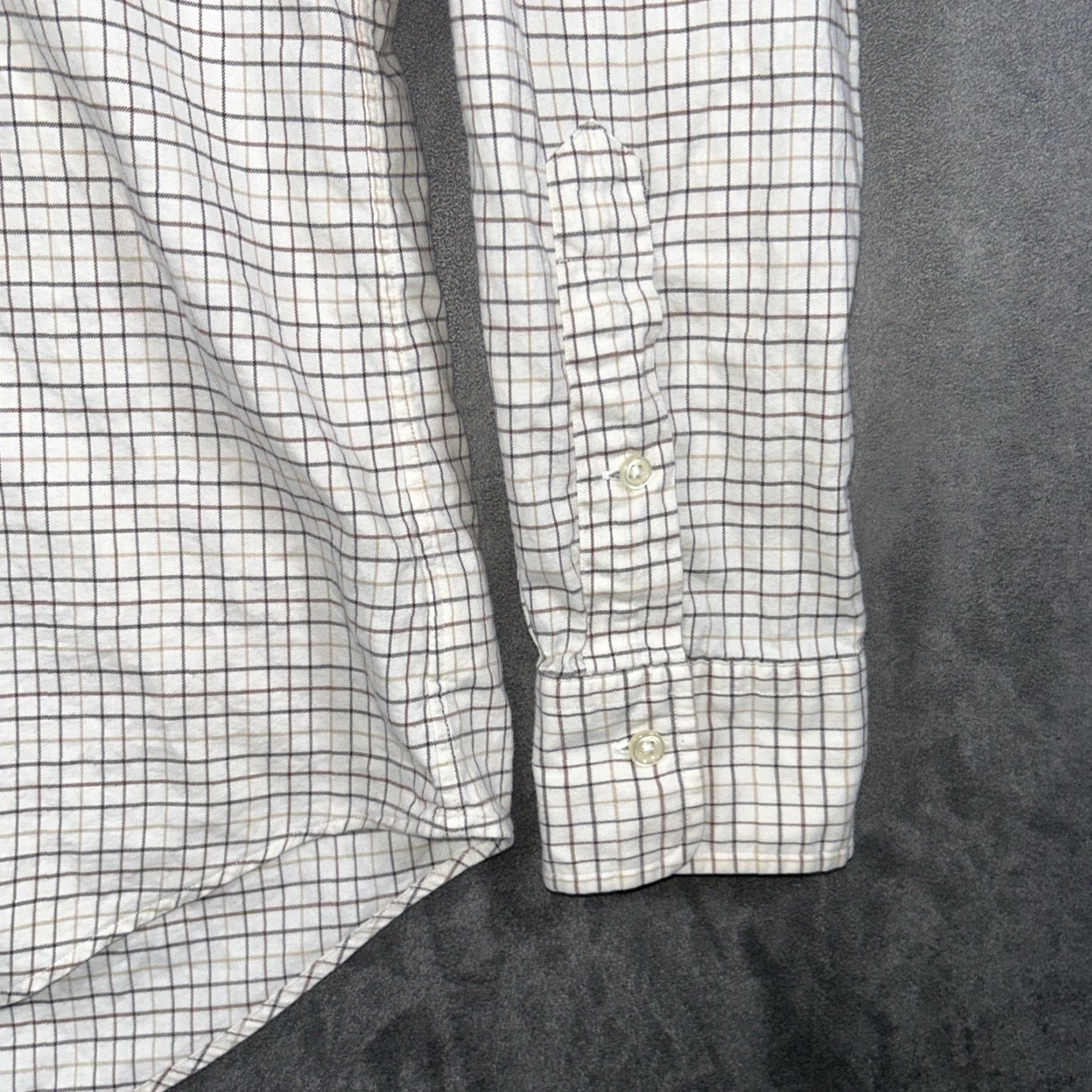 Polo Ralph Lauren Polo Ralph Lauren Shirt Mens L Ivory Brown Check Long Sleeve Button Up Size US L / EU 52-54 / 3 - 5 Thumbnail