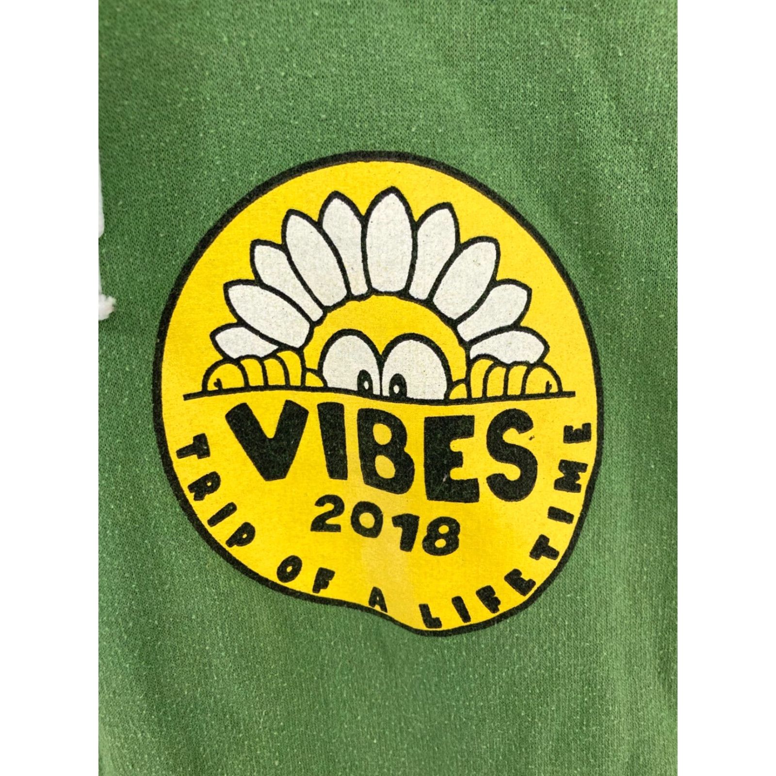 Vintage FRESH LAUNDRY Hoodie Womens Small Green V-Neck Hooded Pockets Graphic Print Mushroom 2018 Hipster Style Fall Winter 70s? Size S / US 4 / IT 40 - 5 Thumbnail