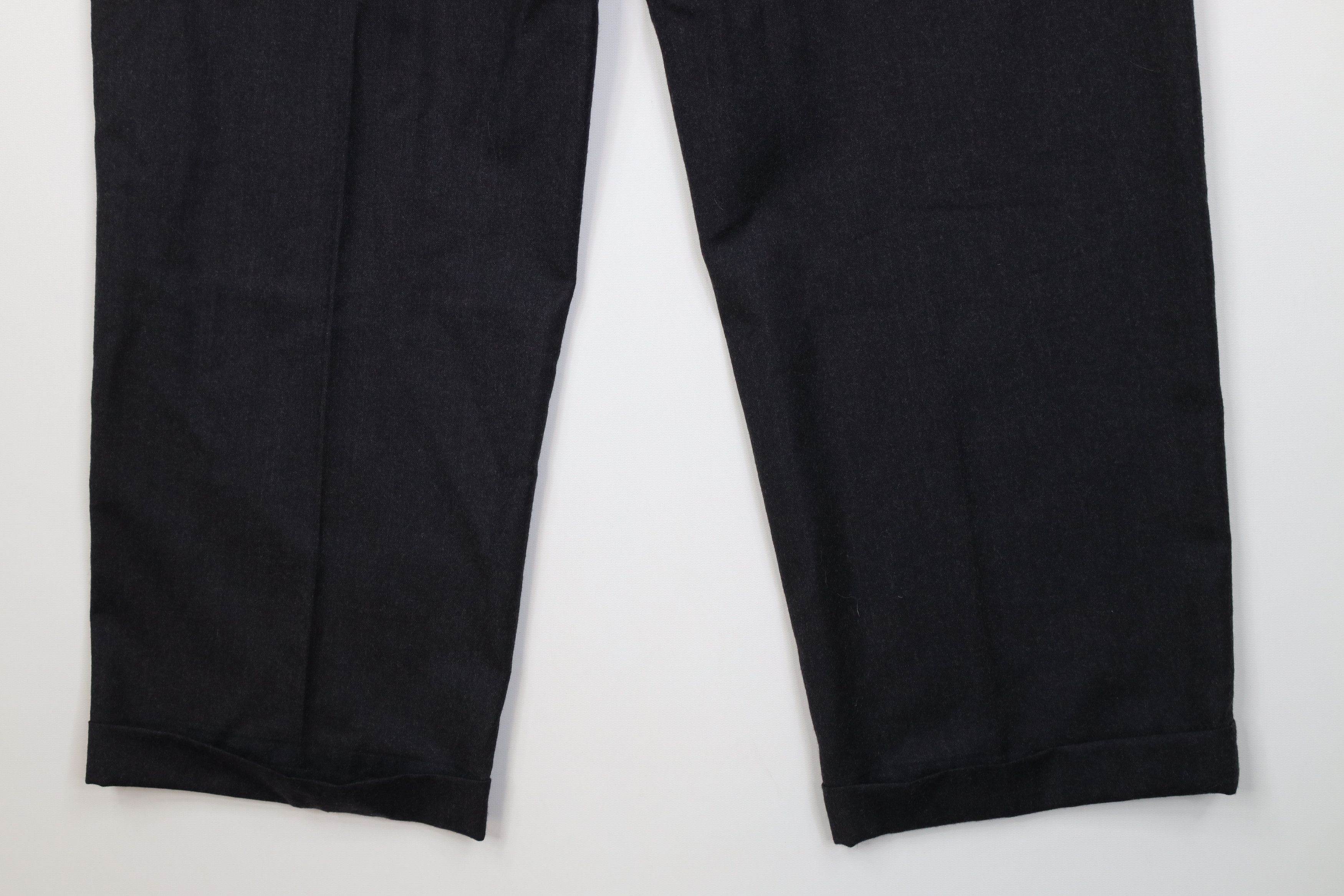 Vintage Vintage 90s Worsted Wool Wide Leg Chino Pants Dark Gray USA Size US 36 / EU 52 - 12 Thumbnail
