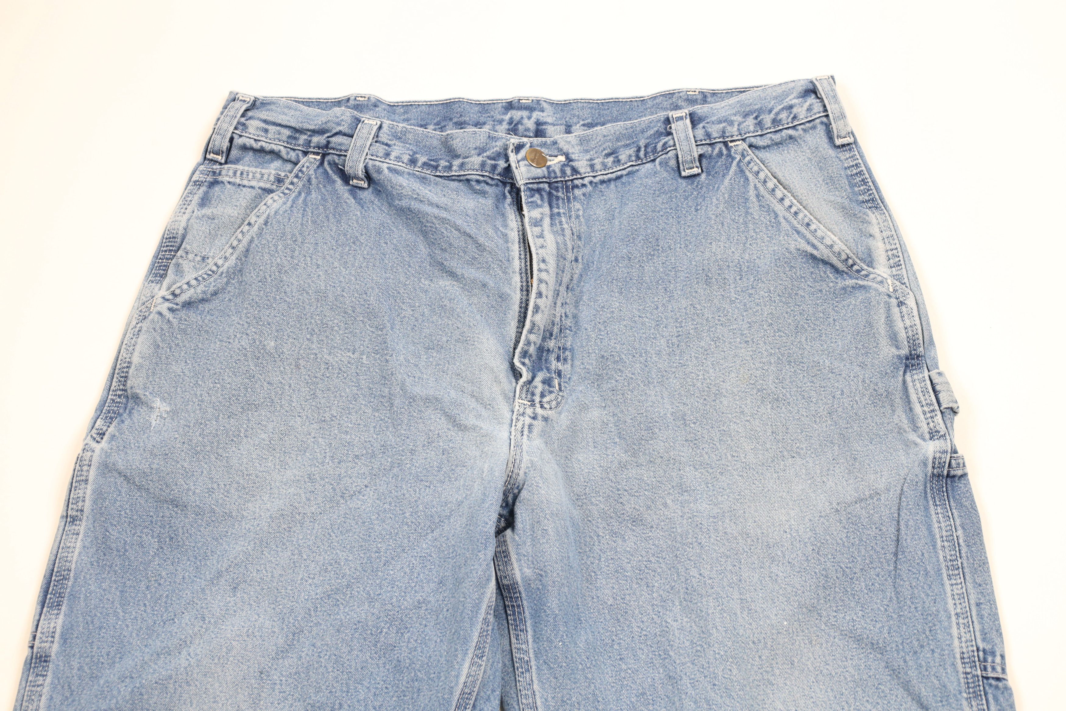 Carhartt × Vintage Vintage Carhartt Spell Out Wide Leg Dungaree Denim Jeans Size US 38 / EU 54 - 2 Thumbnail