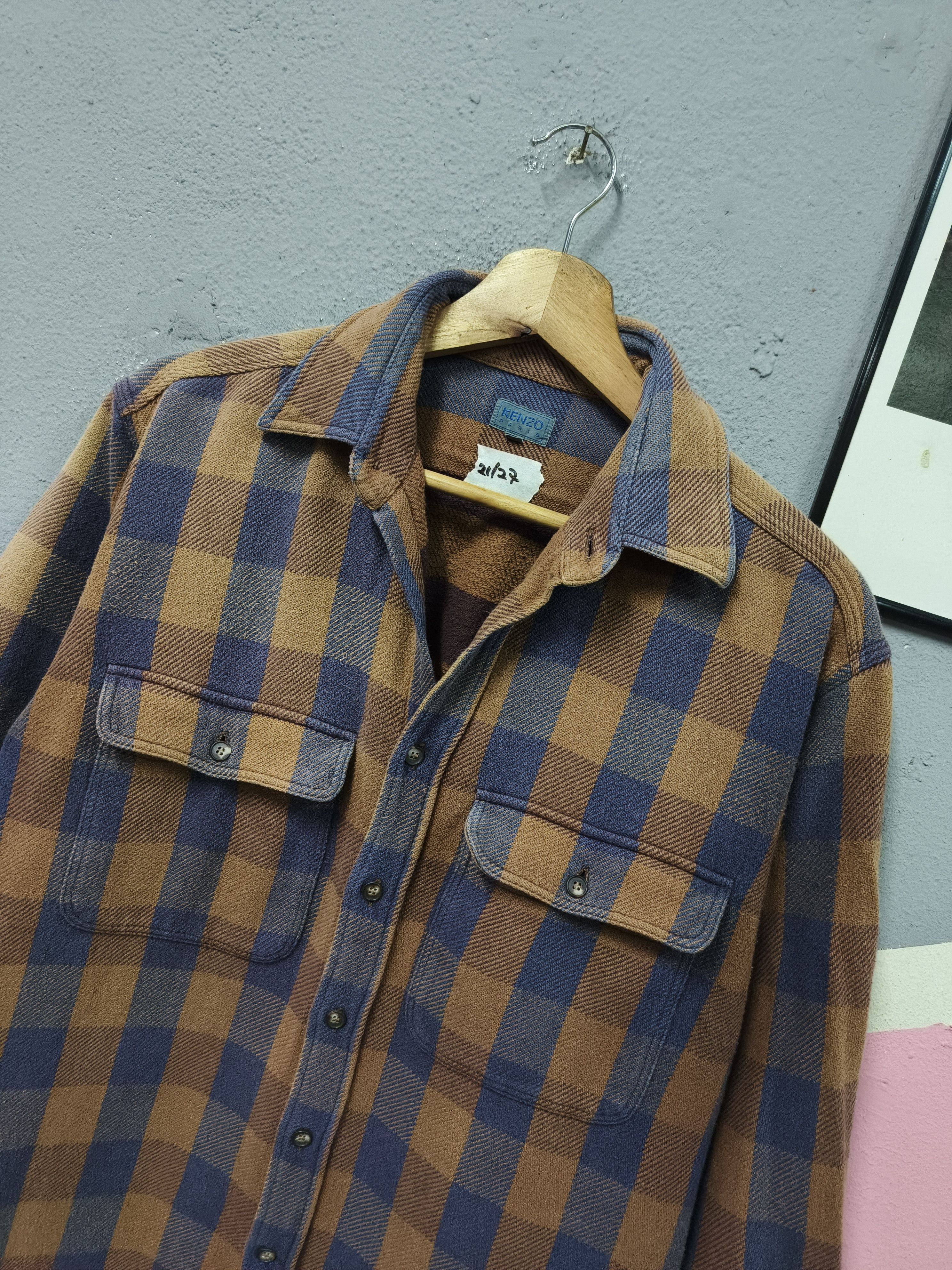Kenzo VTG KENZO PARIS PLAID SHIRT BUTTON UP SUN FADED Size US M / EU 48-50 / 2 - 2 Thumbnail
