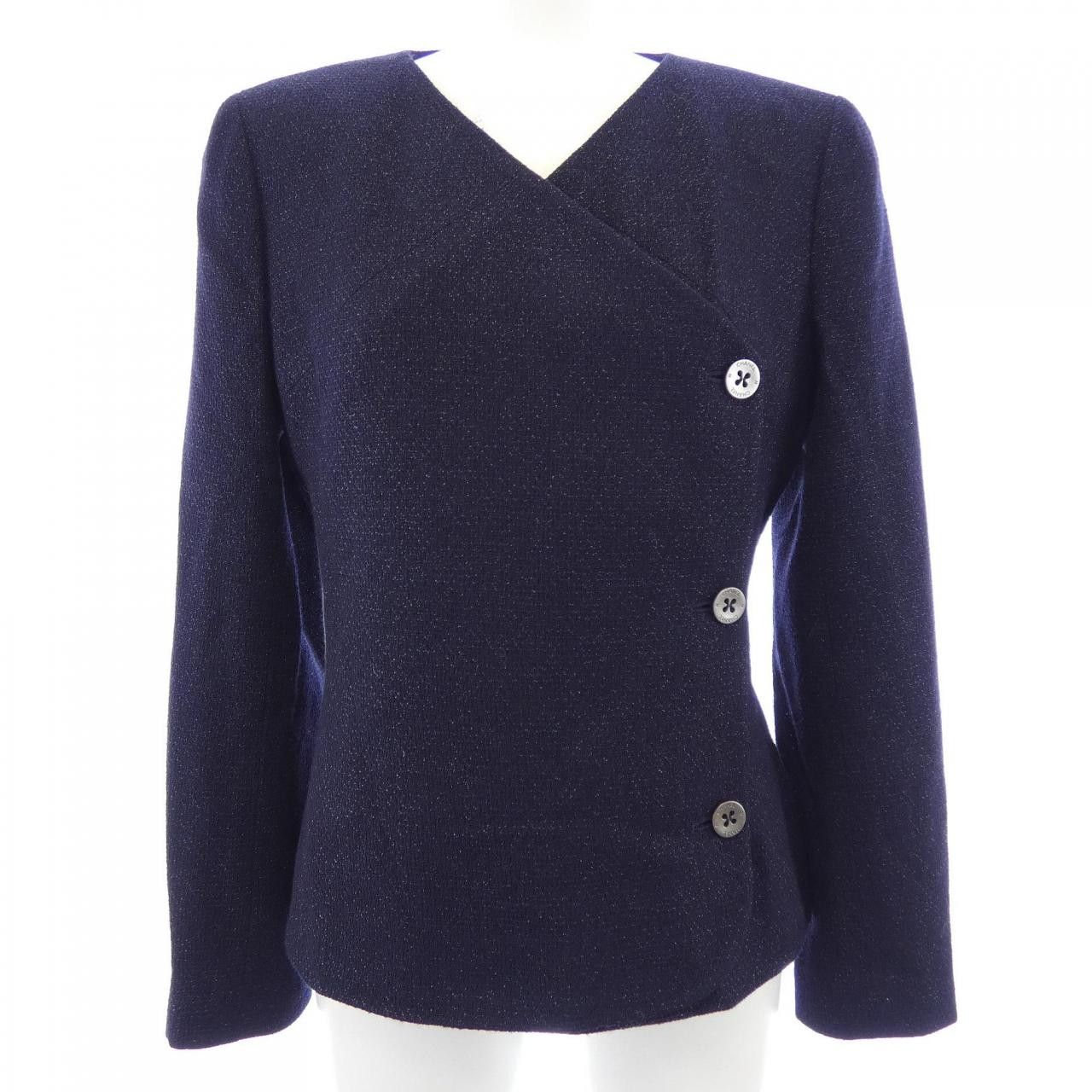Chanel Chanel Chanel Collarless Jacket Textile Outerwear P15256V08504 DUTY FREE for USA Size ONE SIZE - 1 Thumbnail