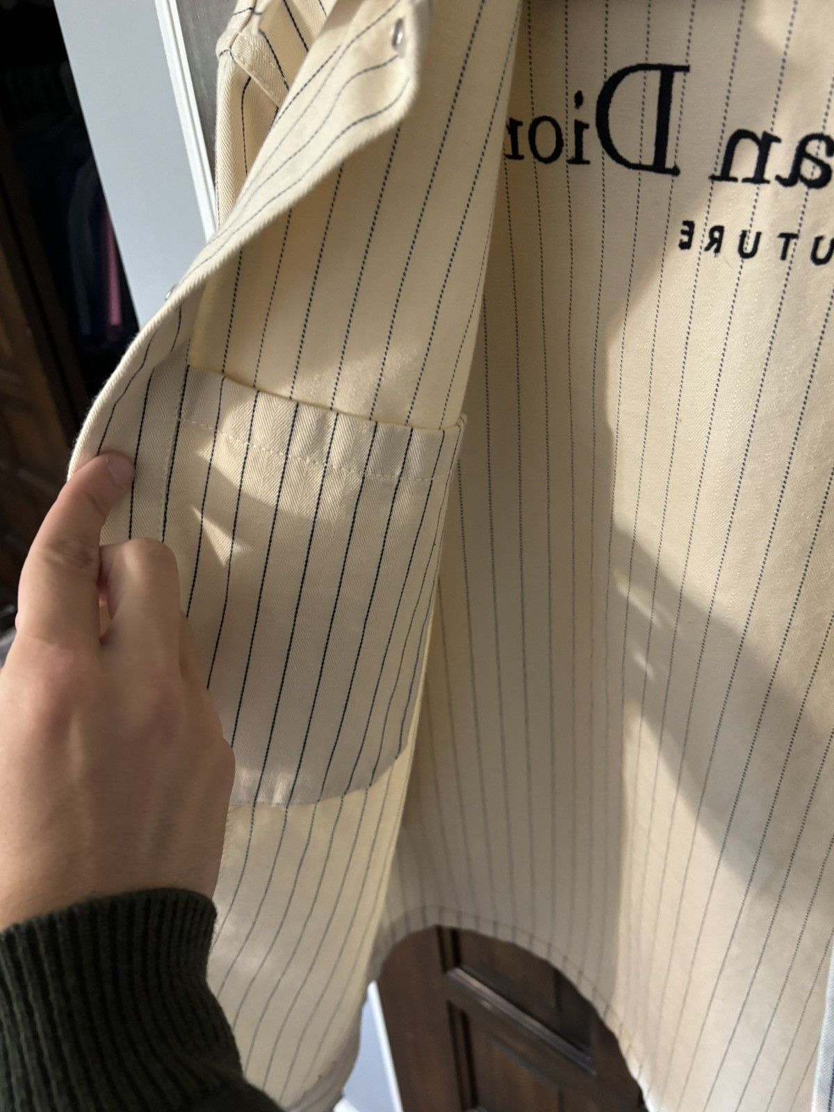 Dior Dior White Denim Pinstripe Jacket Medium Size US M / EU 48-50 / 2 - 3 Thumbnail