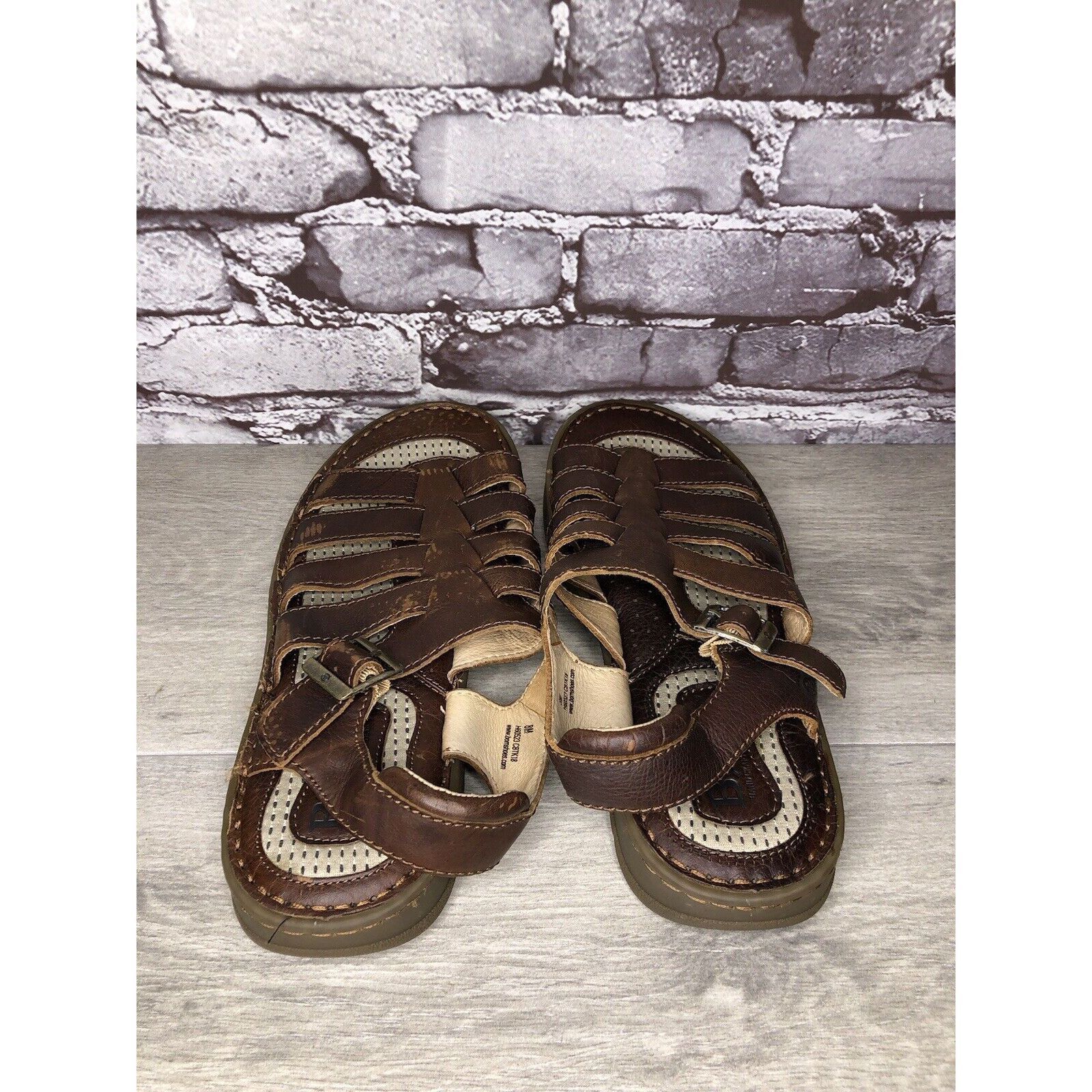 Born Born Brown Leather Fisherman Casual Adjustable Strap Sandals Size US 8 / EU 41 - 5 Thumbnail