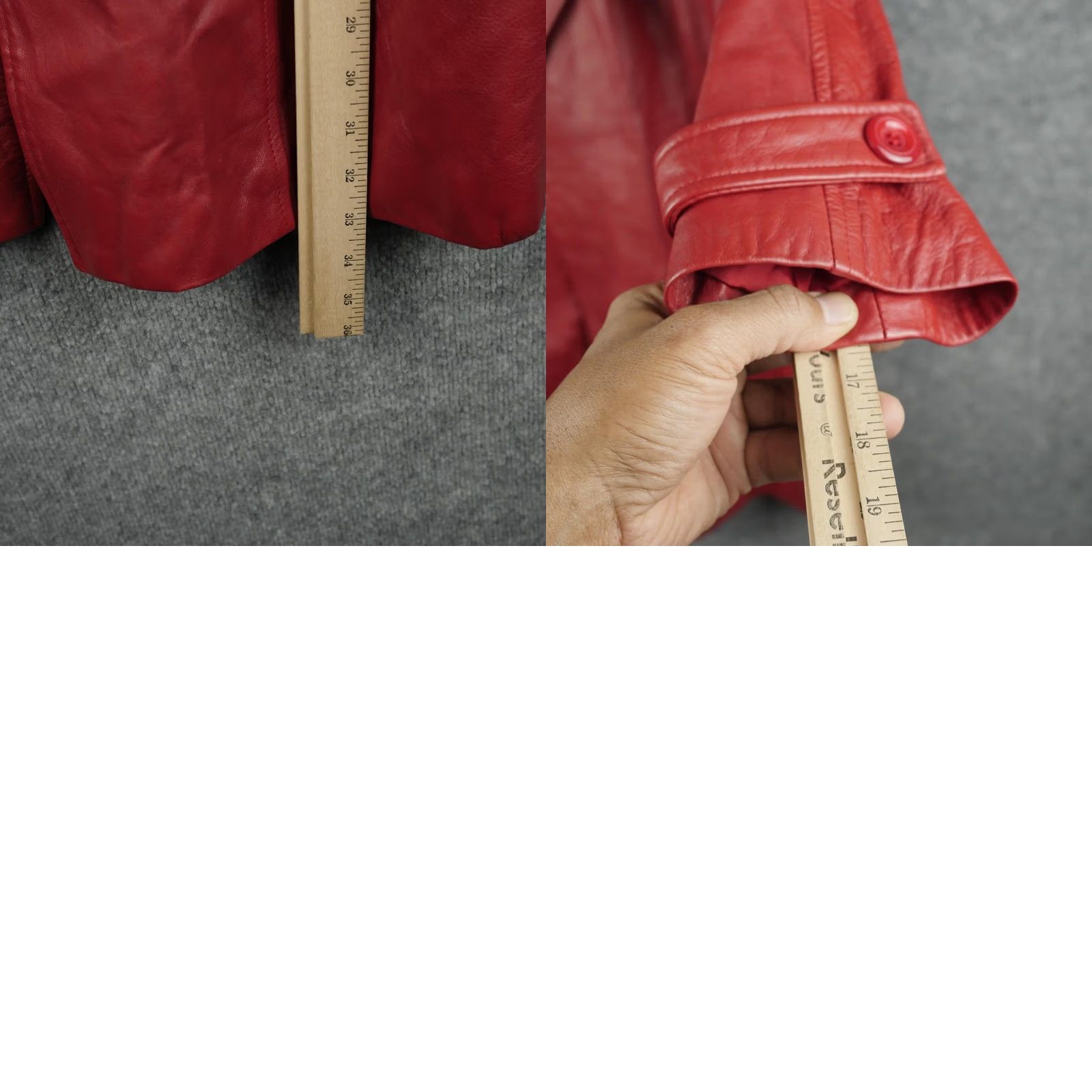 Epaulet VINTAGE Vakko Coat Womens Medium Red Leather Trench Epaulets Pockets Made USA Size M / US 6-8 / IT 42-44 - 9 Thumbnail