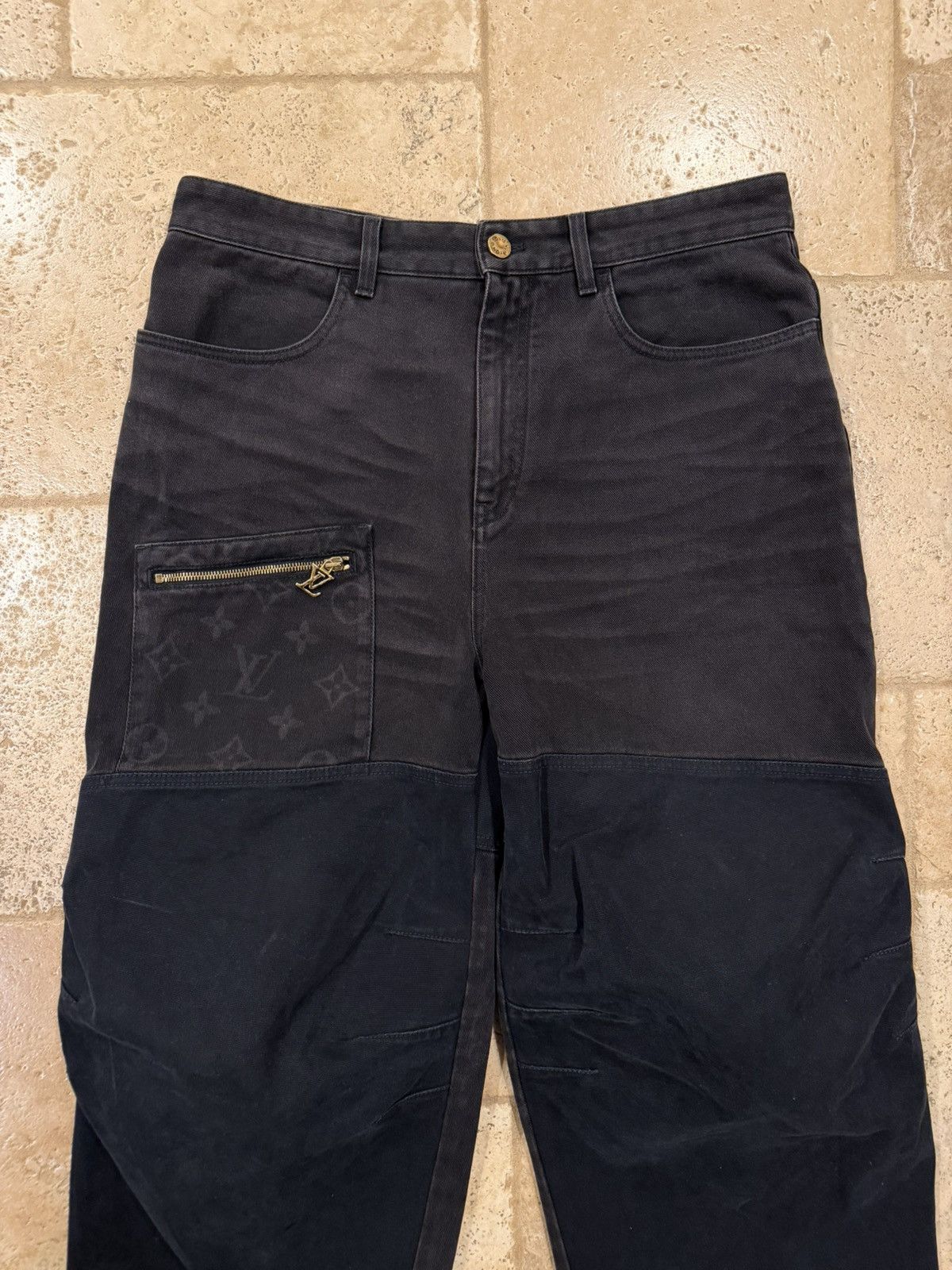 Louis Vuitton Louis Vuitton Denim Workwear Monogram Print Pocket Trousers Size US 33 - 4 Thumbnail