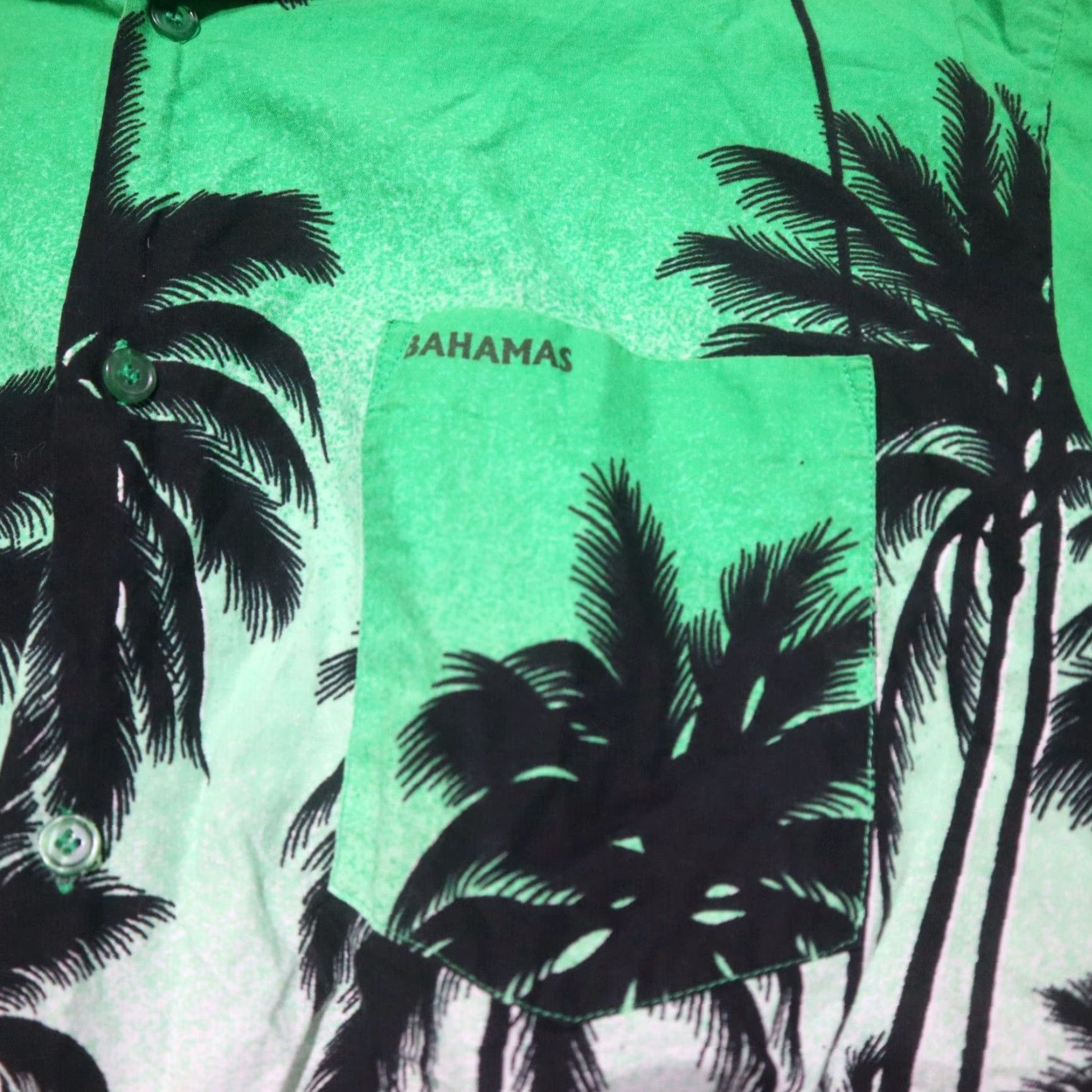 Vintage Vintage Women's Cropped Beach Shirt Large Green Floral Tie Front Hawaiian Summer Fashion Size L / US 10 / IT 46 - 3 Thumbnail