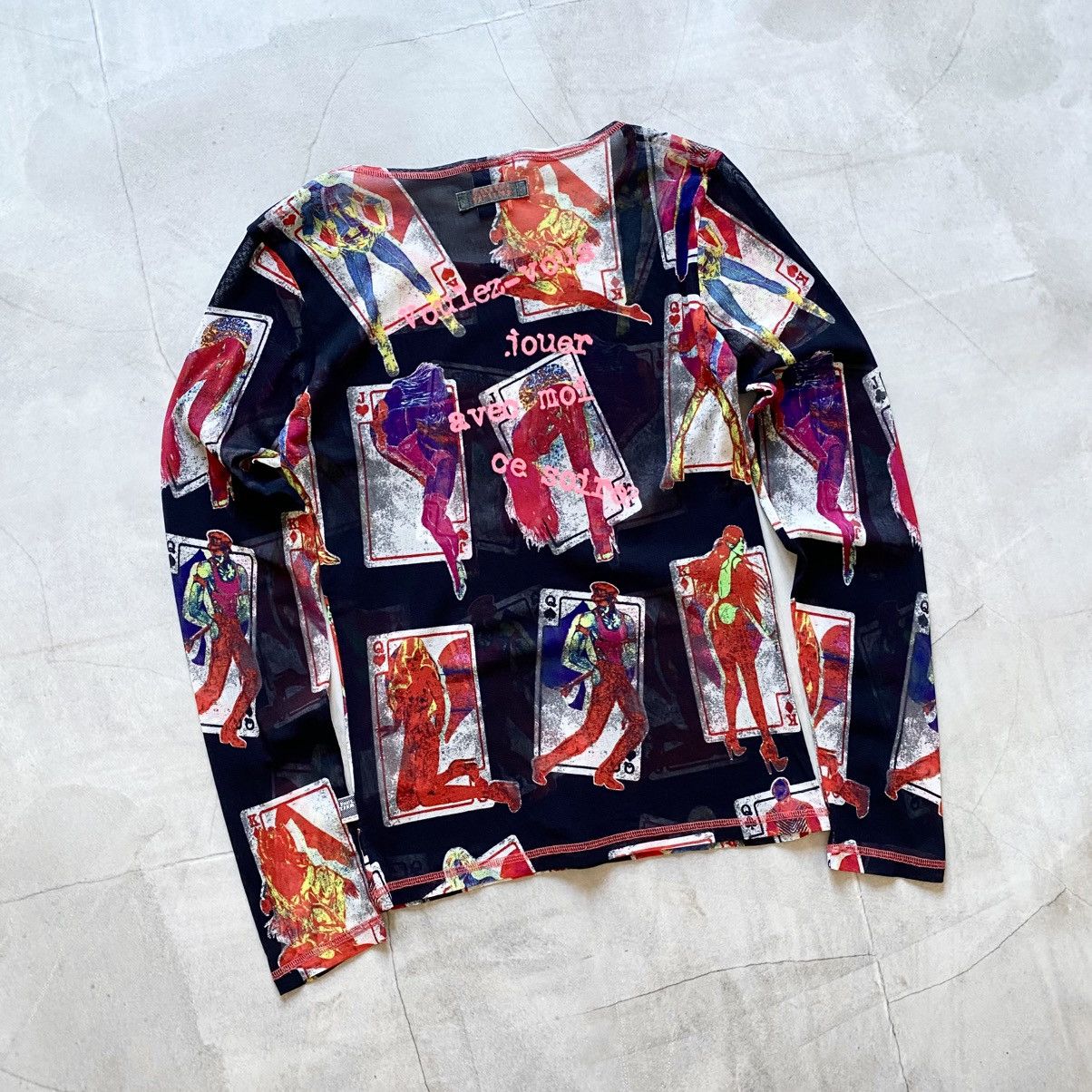 Jean Paul Gaultier Jean Paul Gaultier Erotic Card Mesh Long Sleeve T-Shirt Tee Size L / US 10 / IT 46 - 6 Thumbnail