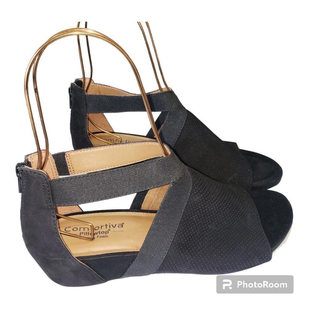 Designer Comfortiva Paisley Black Pillowtop Memory Foam Sandals 9.5 Size US 9.5 / IT 39.5 - 2 Thumbnail