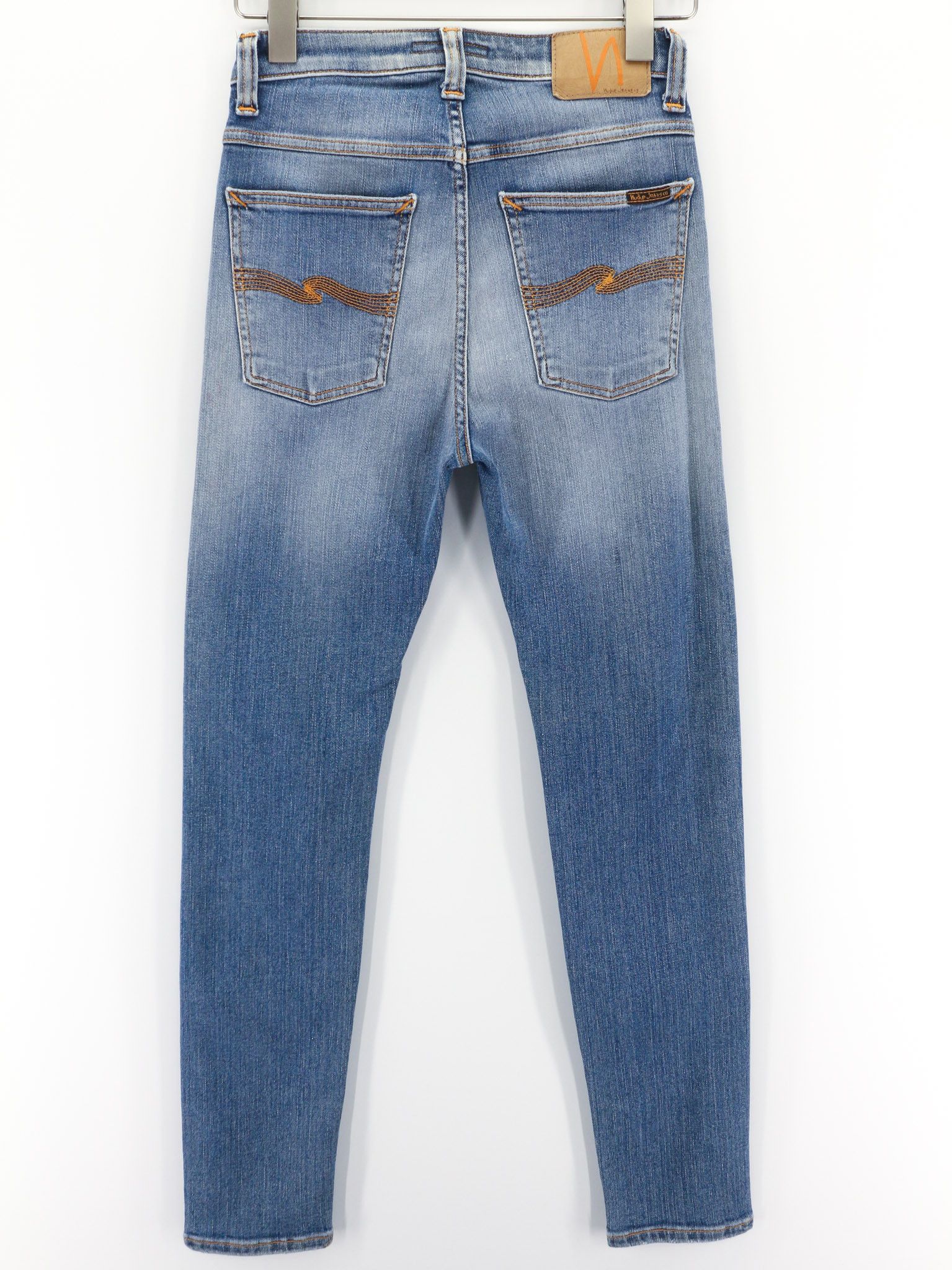 Nudie Jeans HIGHTOP TILDE W28/L30 Blue Blocks Stretch Jeans 80455 Size US 28 / EU 44 - 2 Thumbnail