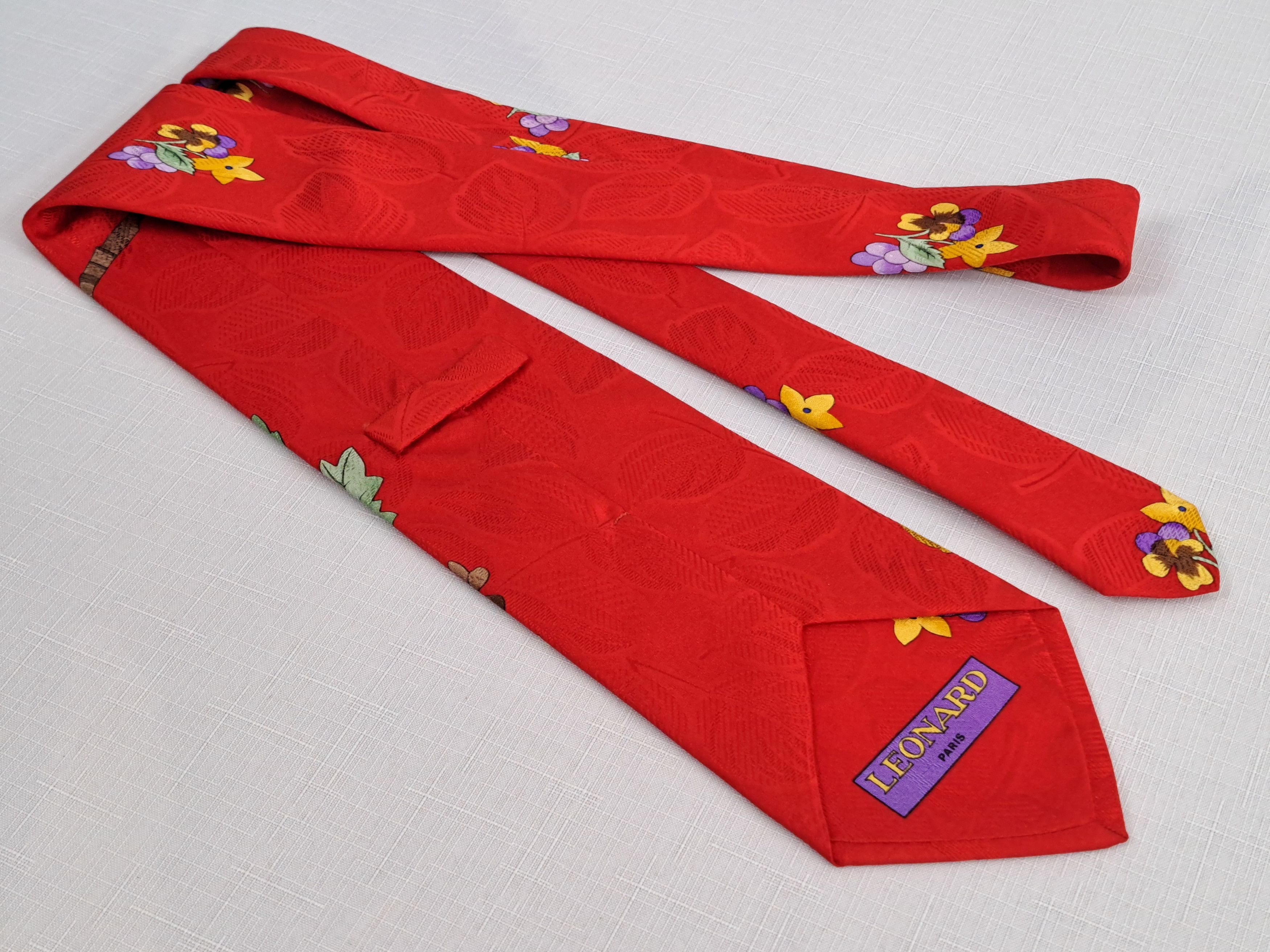 Leonard Paris × Vintage LEONARD Paris jacquard silk tie. Made in Italy. Size ONE SIZE - 3 Thumbnail