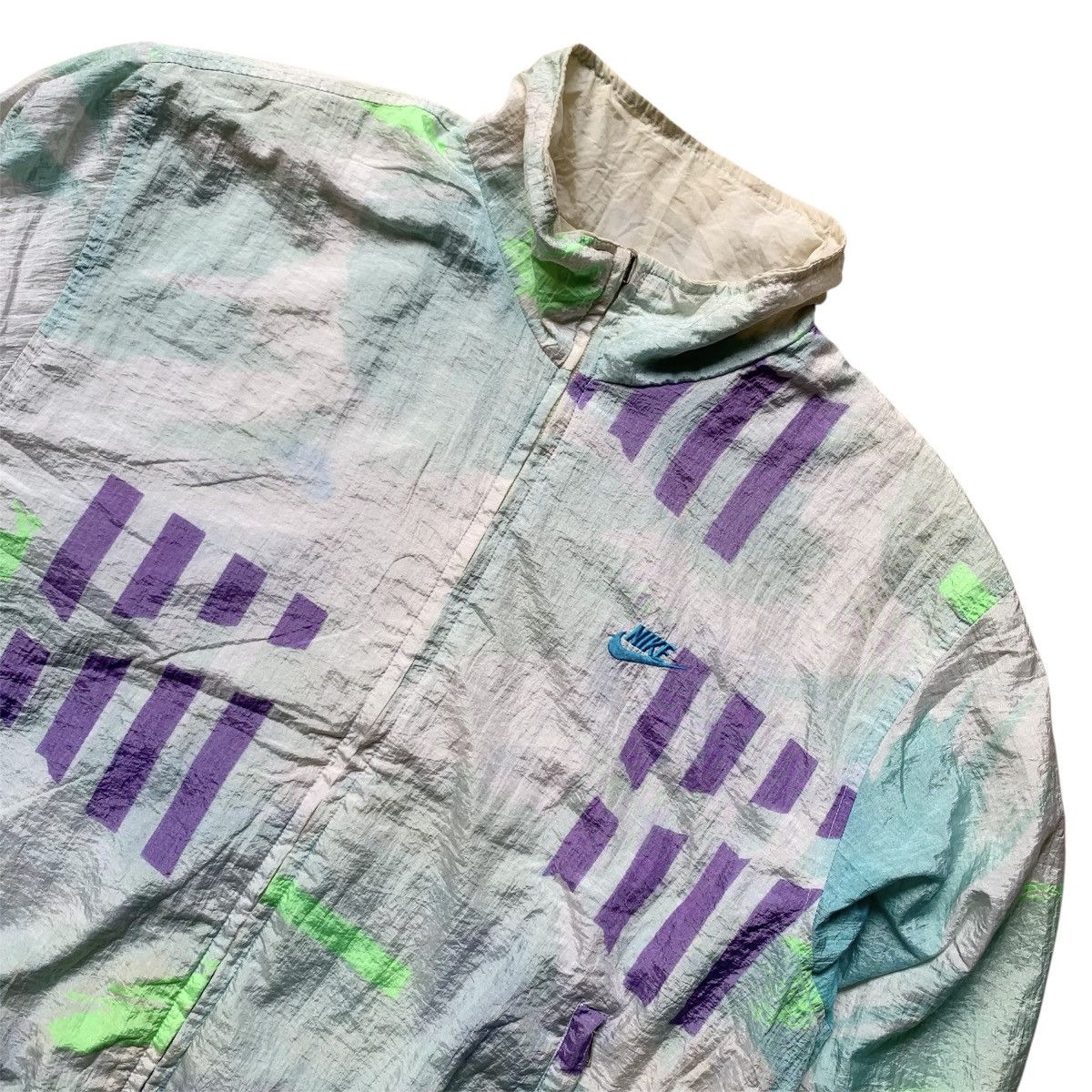 Nike Vintage 90's NIKE EEL nylon reversible windbreaker jacket Size US XL / EU 56 / 4 - 2 Thumbnail