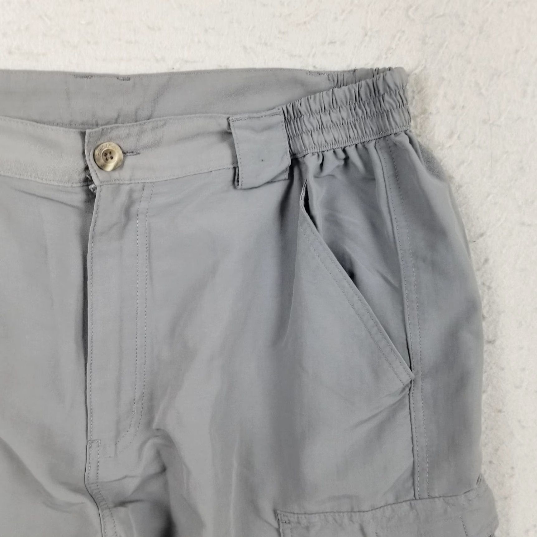 Bimini Bay Outfitters Mens Cargo Shorts 38 Gray Nylon Performance - Main Image