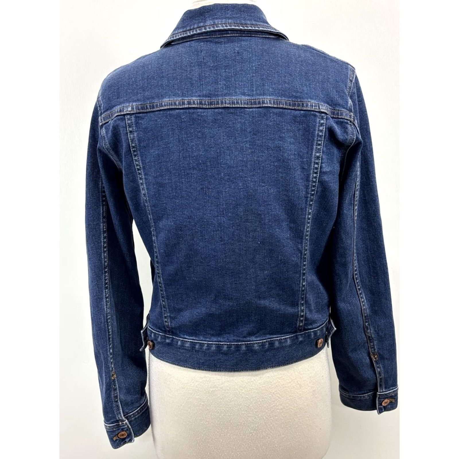 J.Crew J.CREW Mercantile Denim Trucker Jacket Blue Womens M Stretch Regular Jacket Modern Classic Outdoor Preppy Mens Womens Girls not applicable Size M / US 6-8 / IT 42-44 - 3 Thumbnail