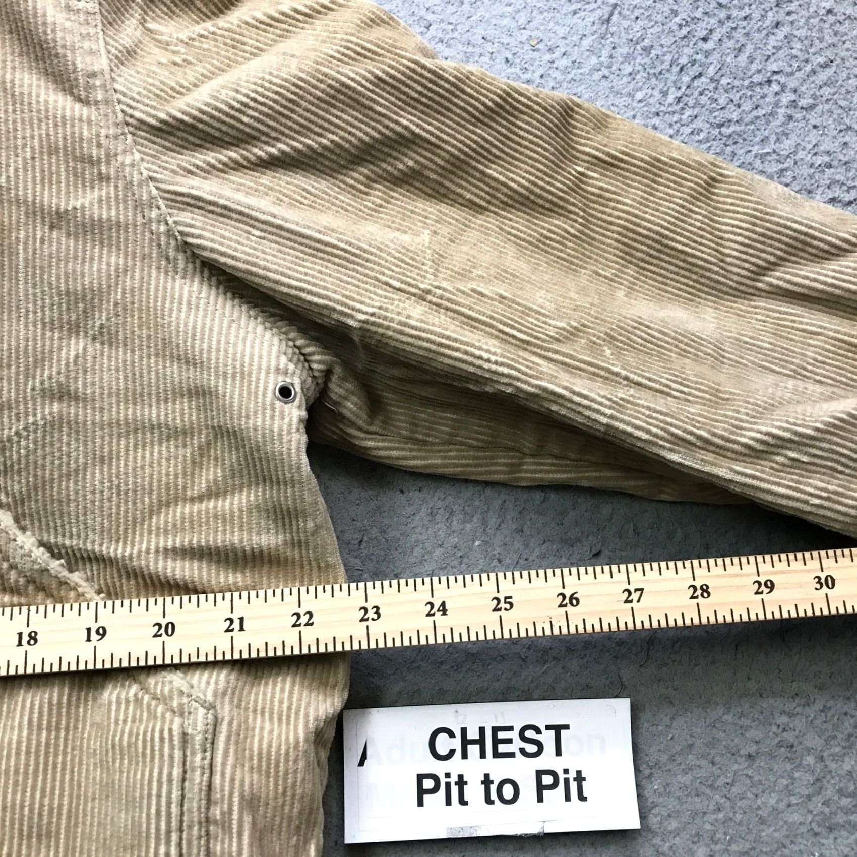 Vintage VINTAGE Outer Edge Corduroy Jacket Hoodie Tan L Womens Large L Zip Full Zip Pockets Sherpa Lined Jacket Coat Shirt Size L / US 10 / IT 46 - 6 Thumbnail