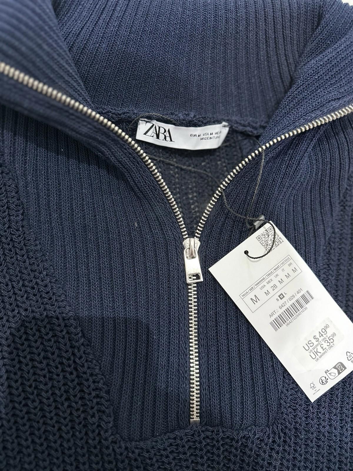 Zara Navy Quaterzip Jumper Size M / US 6-8 / IT 42-44 - 4 Thumbnail