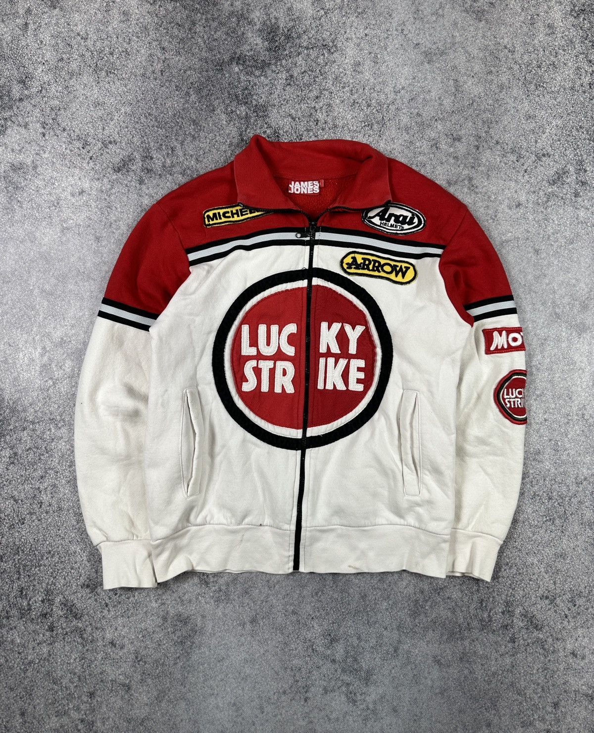 Vintage Y2K Lucky Strike Logo Racing Zip Up Jacket Rare M USA Size US M / EU 48-50 / 2 - 1 Thumbnail