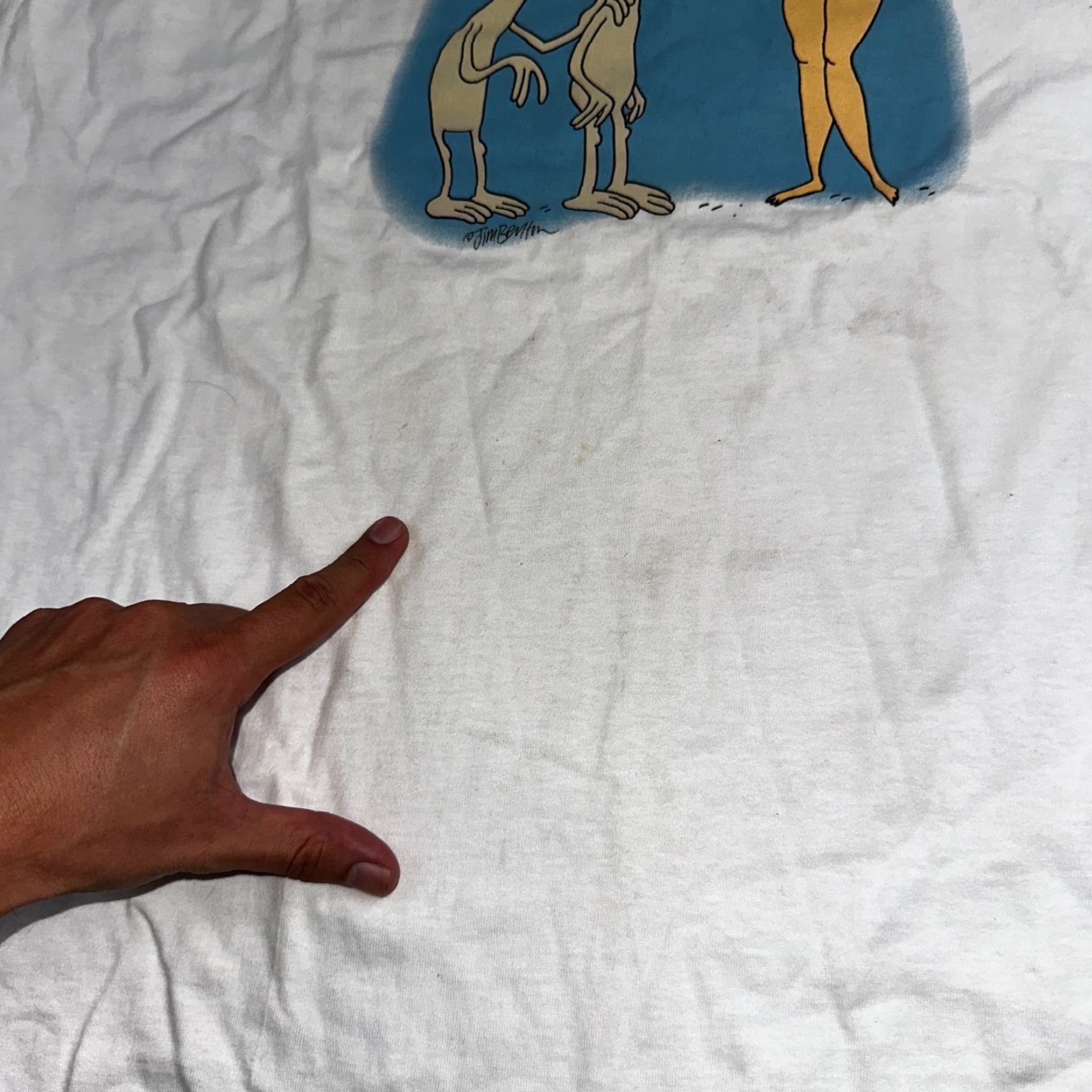 Fruit Of The Loom VINTAGE Jim Benton Alien Bikini Shirt XL Short Sleeve White Cartoon Funny 70s 80s 90s Men Size US XL / EU 56 / 4 - 3 Thumbnail